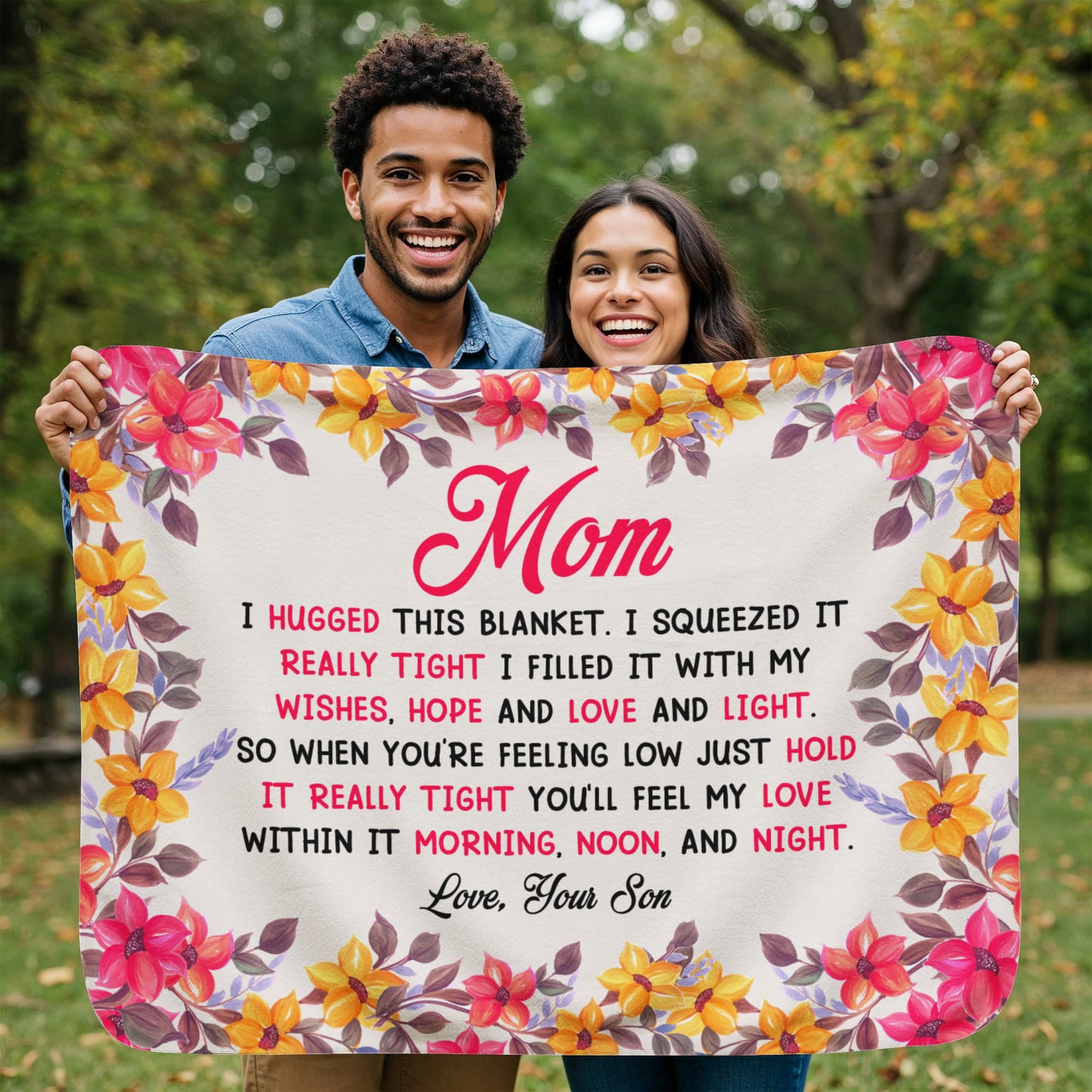 Mom - I hugged - Sherpa Fleece Blanket