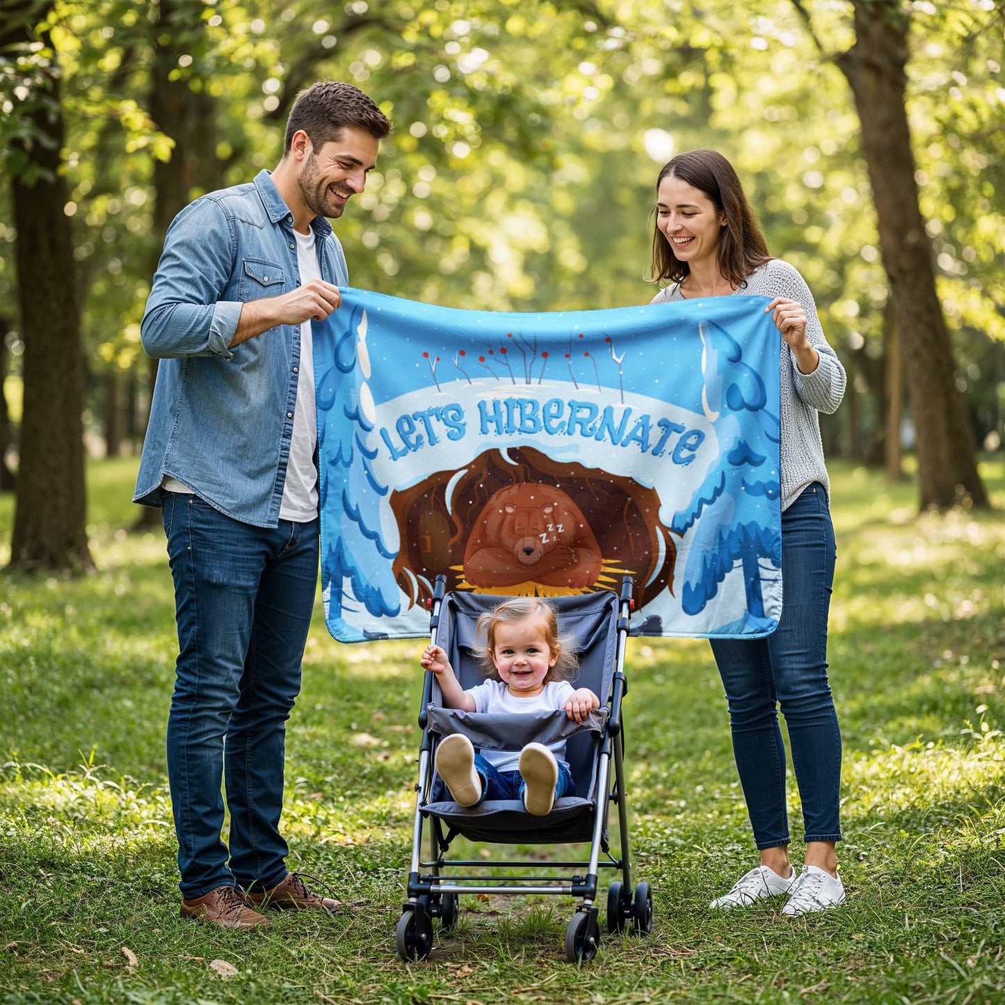 All - Lets Hibernate - Sherpa Fleece Blanket