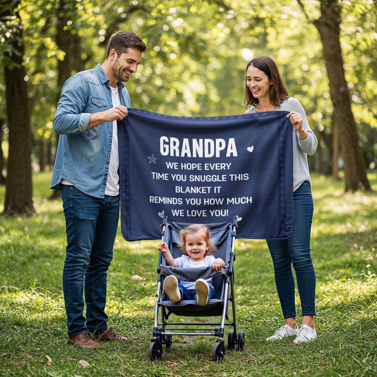 Grandpa - We hope every time - Sherpa Fleece Blanket