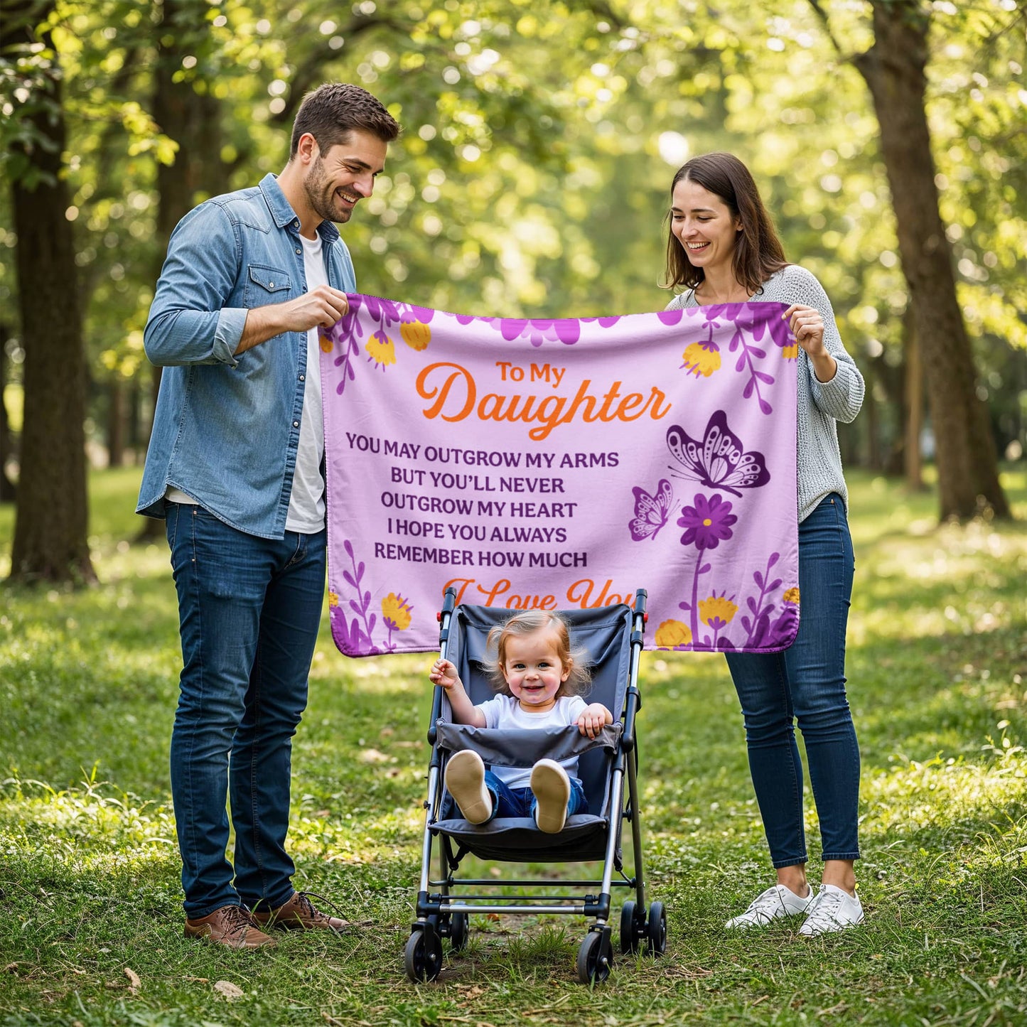 Daughter - You may out grow - Sherpa Fleece Blanket