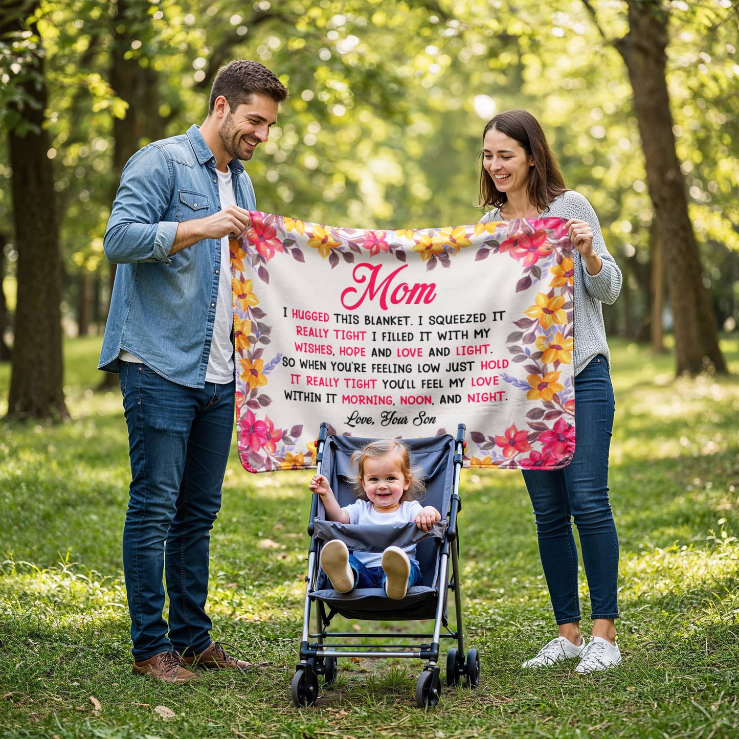 Mom - I hugged - Sherpa Fleece Blanket