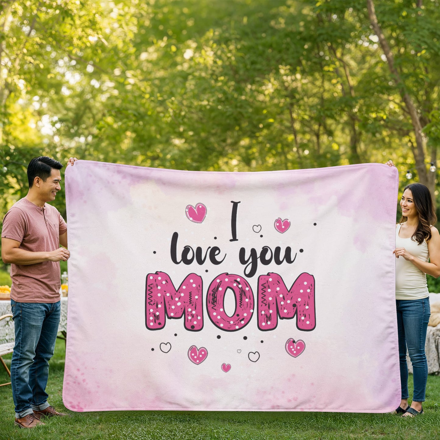 Mom - I love you - Sherpa Fleece Blanket