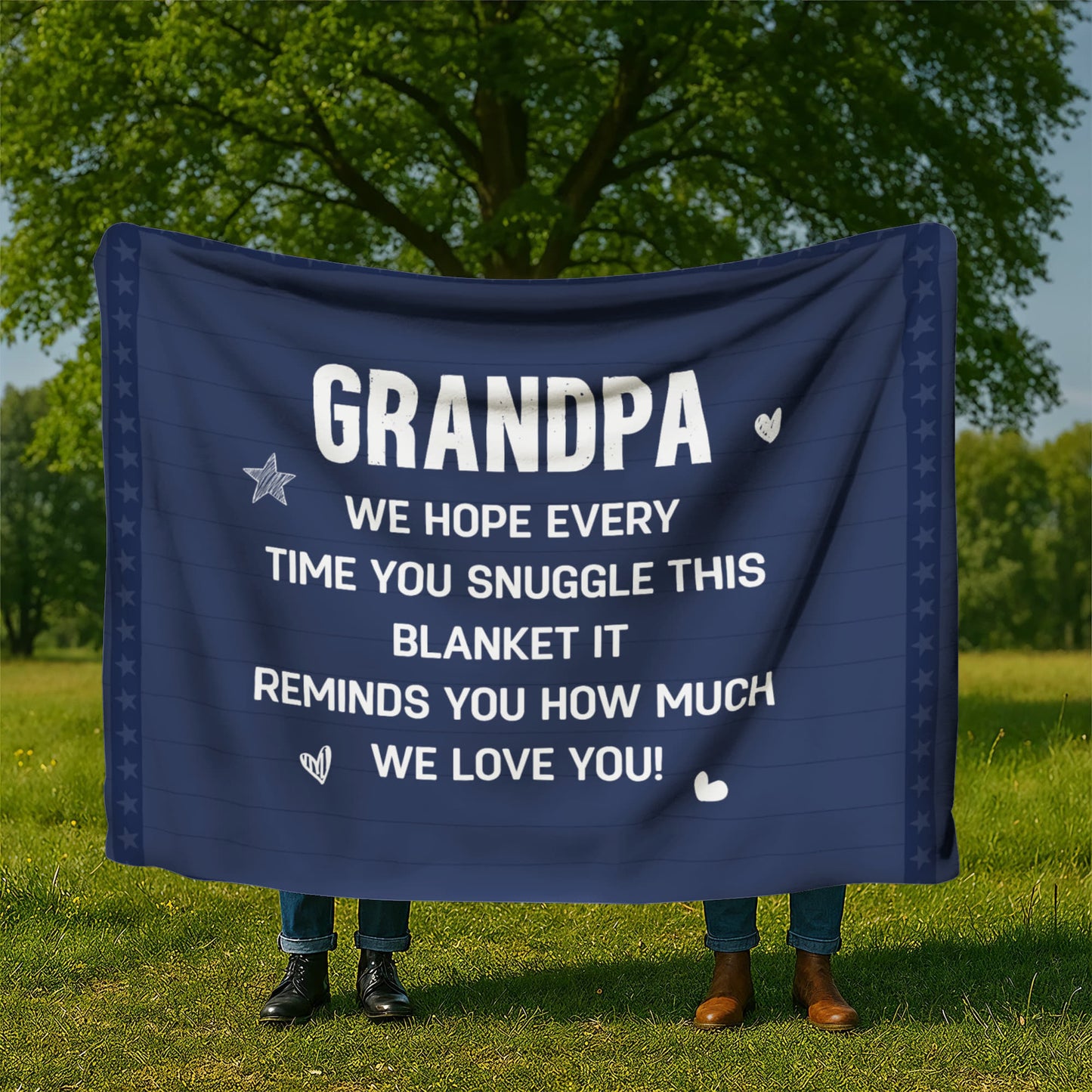 Grandpa - We hope every time - Sherpa Fleece Blanket