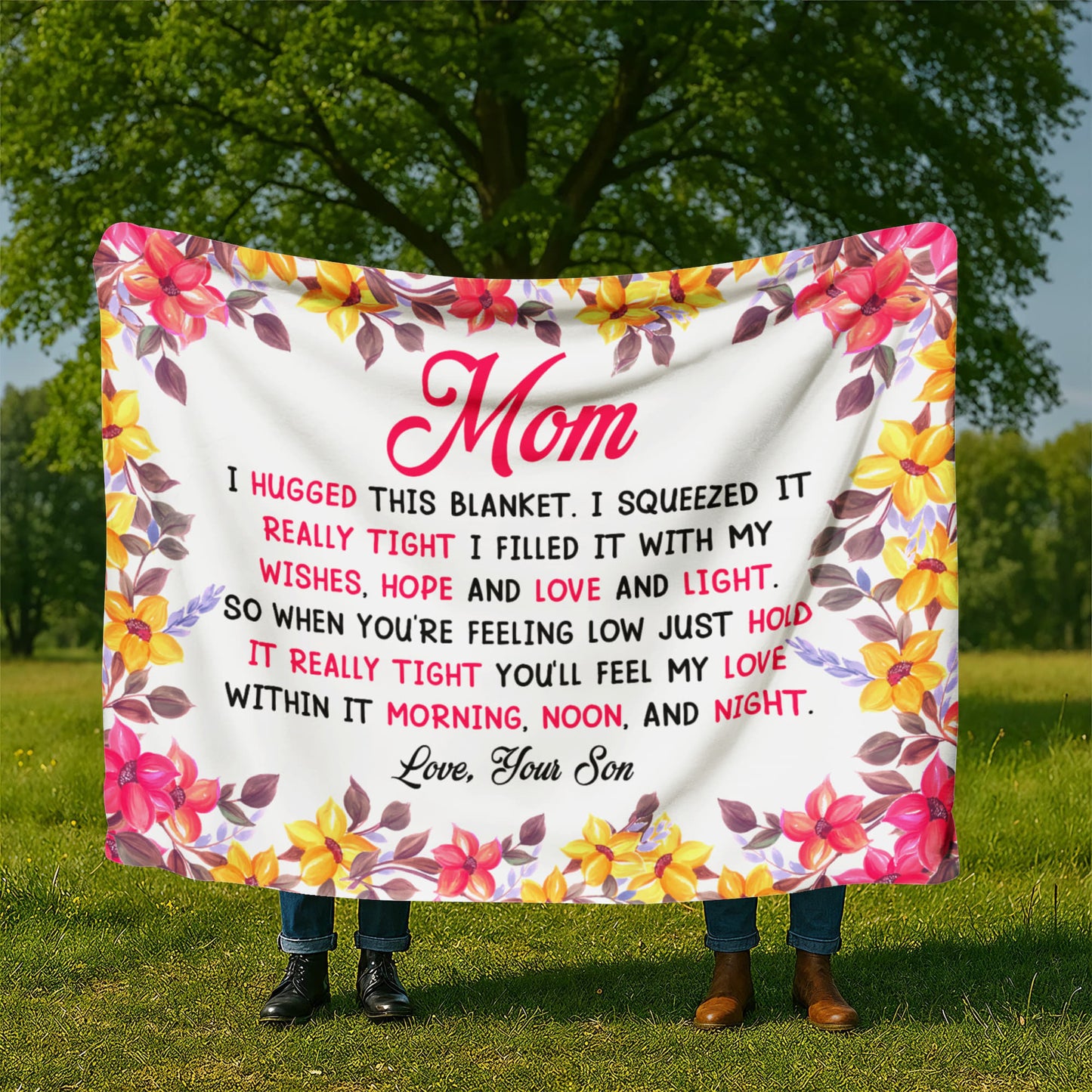 Mom - I hugged - Sherpa Fleece Blanket