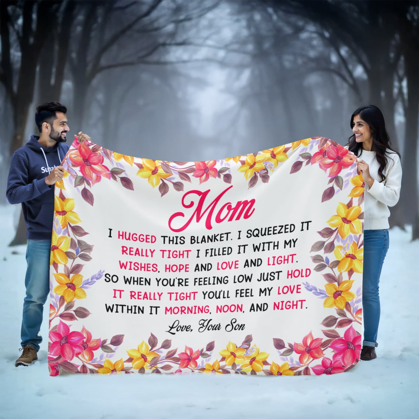 Mom - I hugged - Sherpa Fleece Blanket