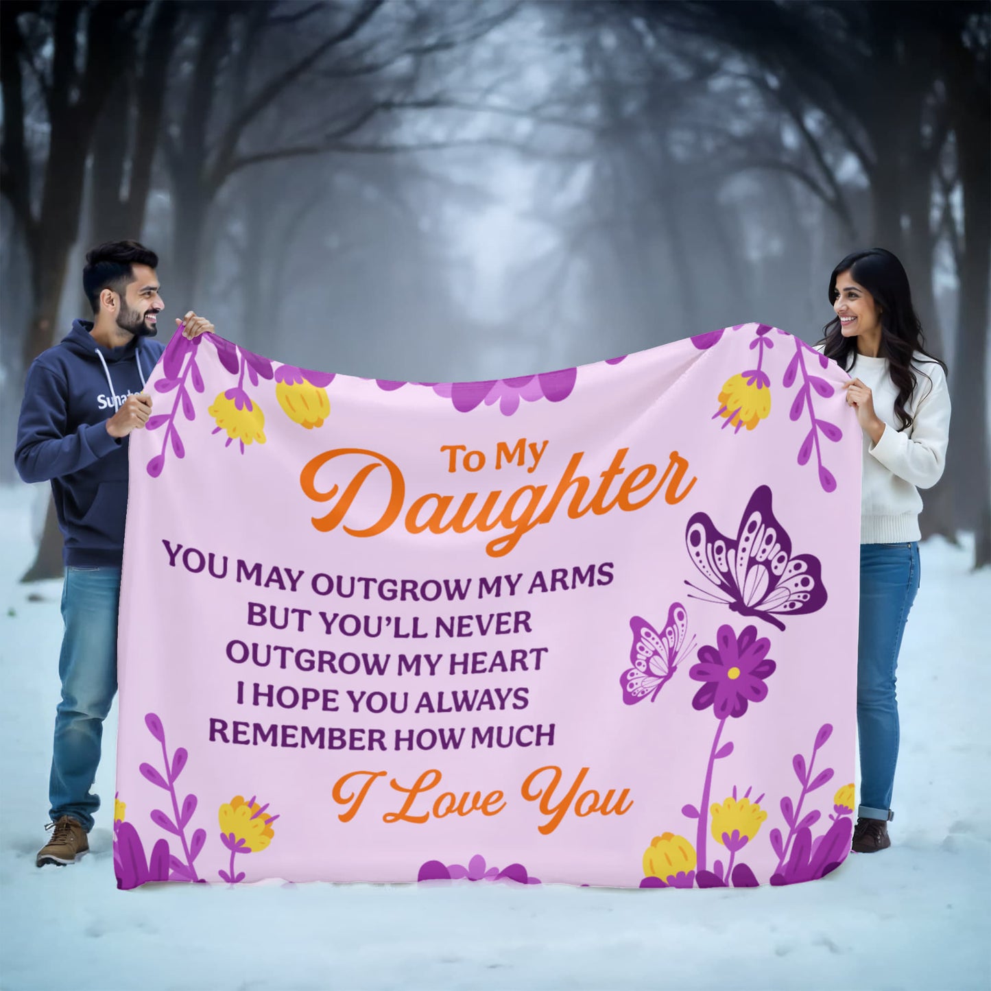 Daughter - You may out grow - Sherpa Fleece Blanket