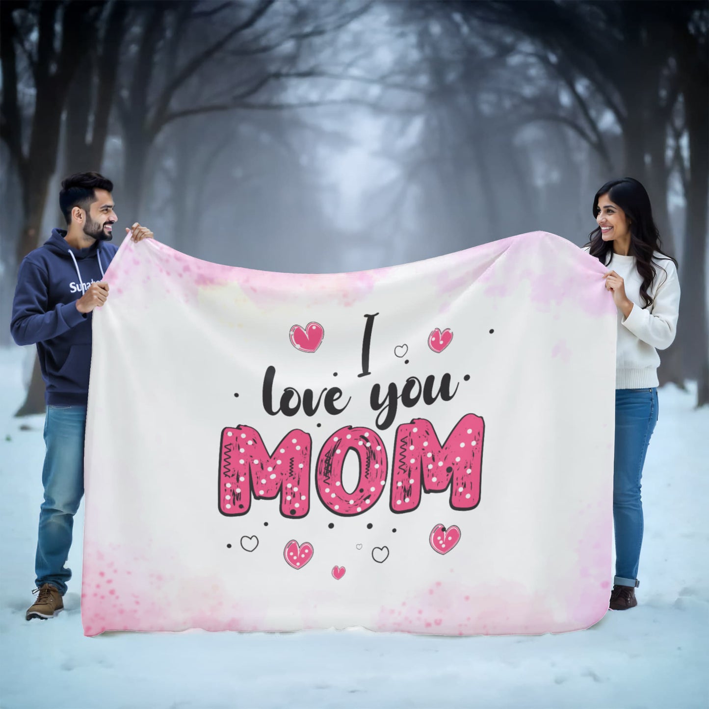 Mom - I love you - Sherpa Fleece Blanket