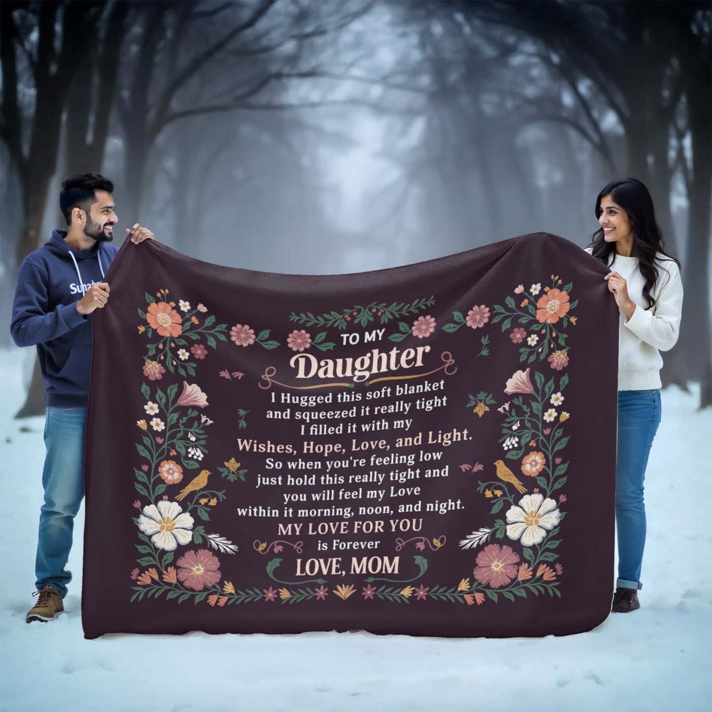 Daughter - I hugged - Sherpa Fleece Blanket