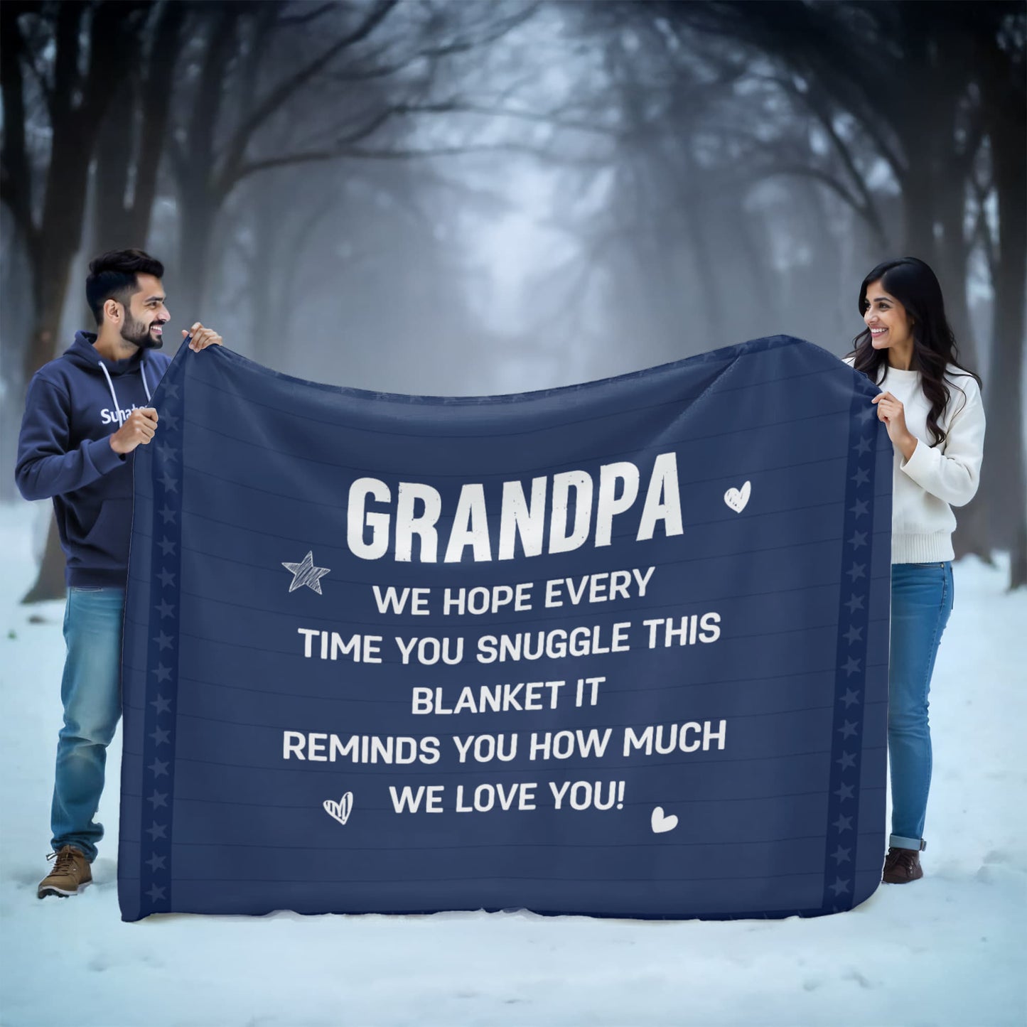 Grandpa - We hope every time - Sherpa Fleece Blanket