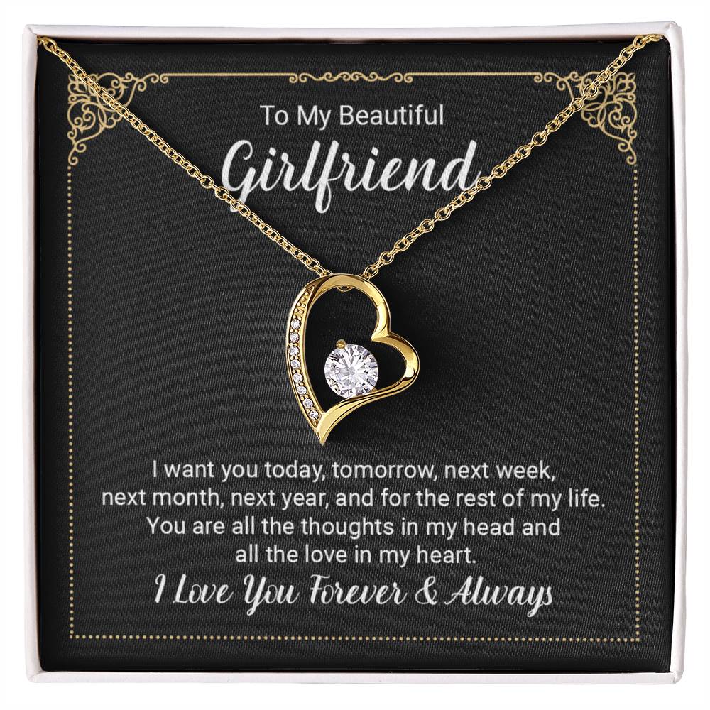 To Girlfriend - I want you today - Forever Love Necklace