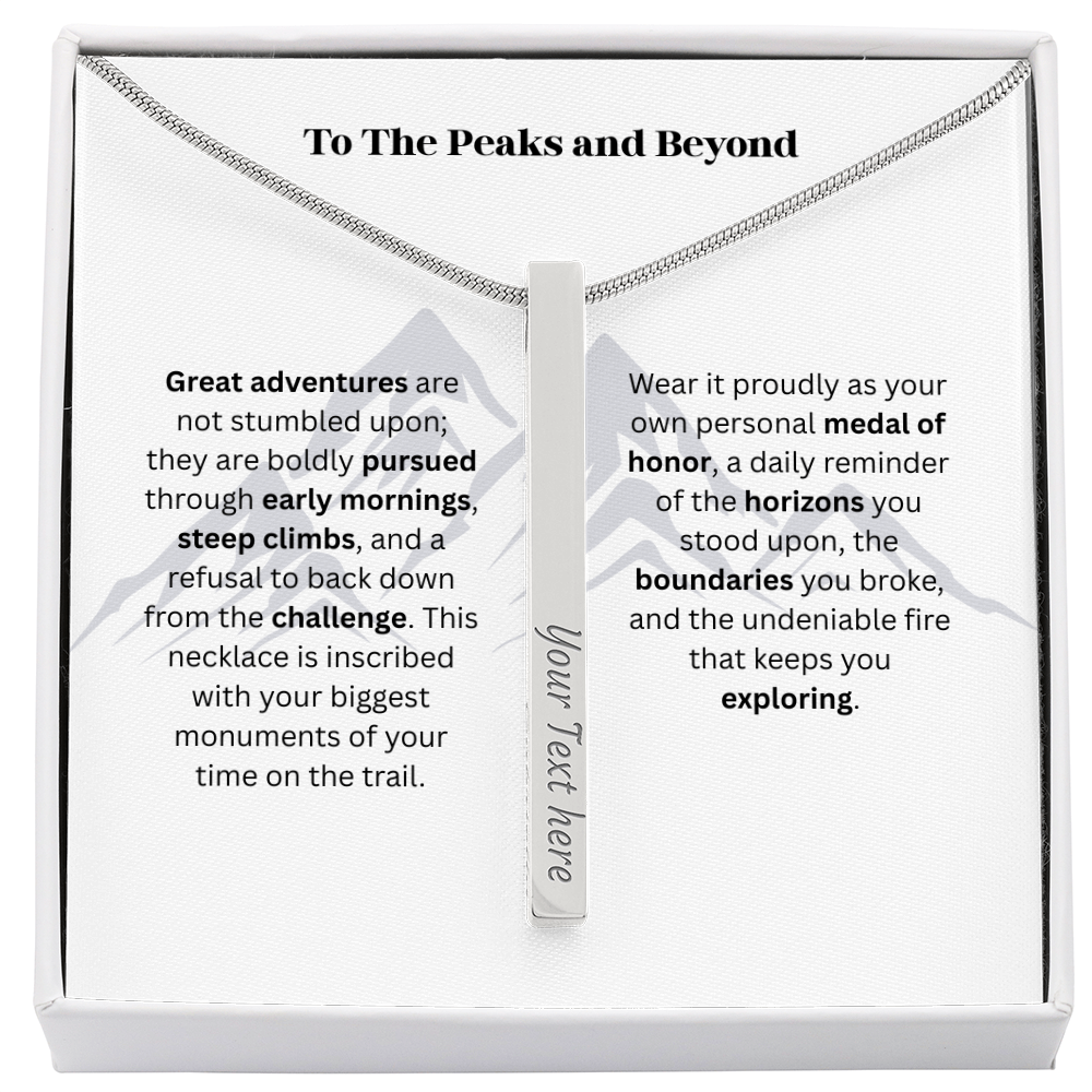 The "Seven Summits" Personalized 4-Sided Hiker Necklace
