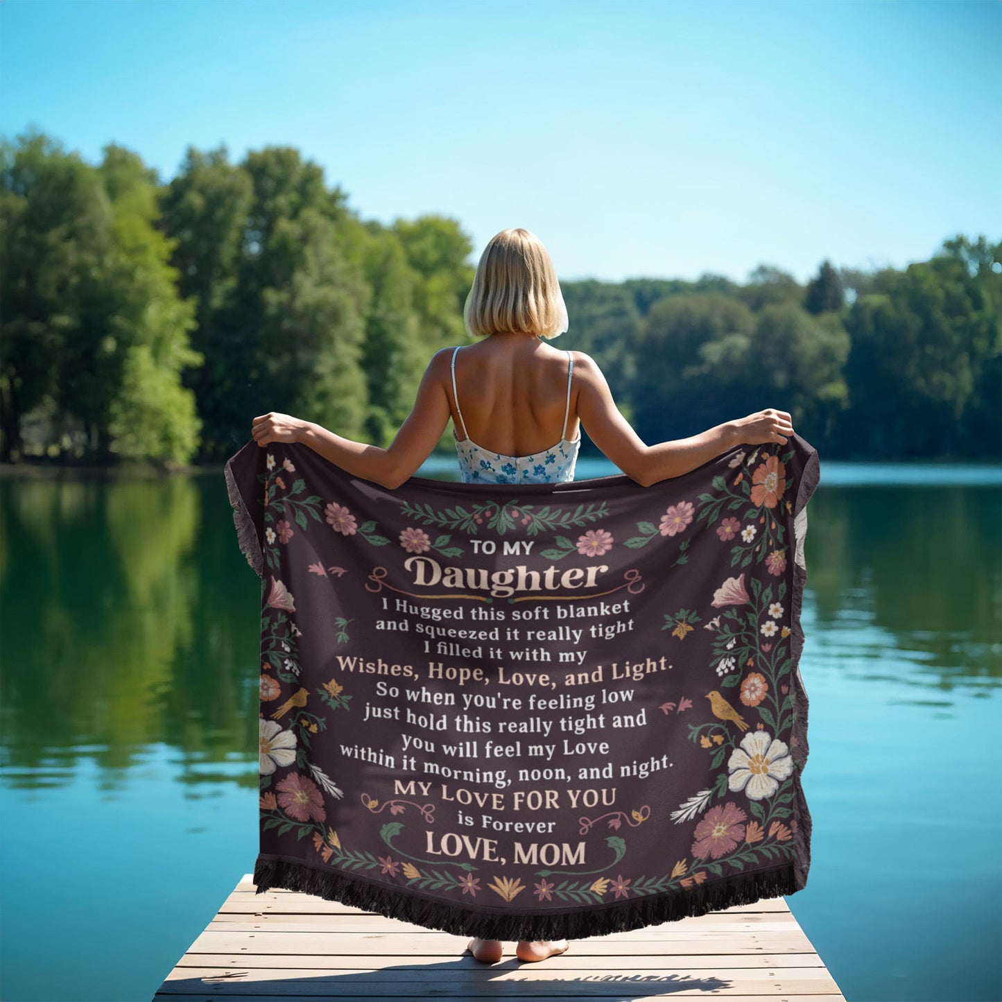 Daughter - I hugged - Printed Woven Blanket