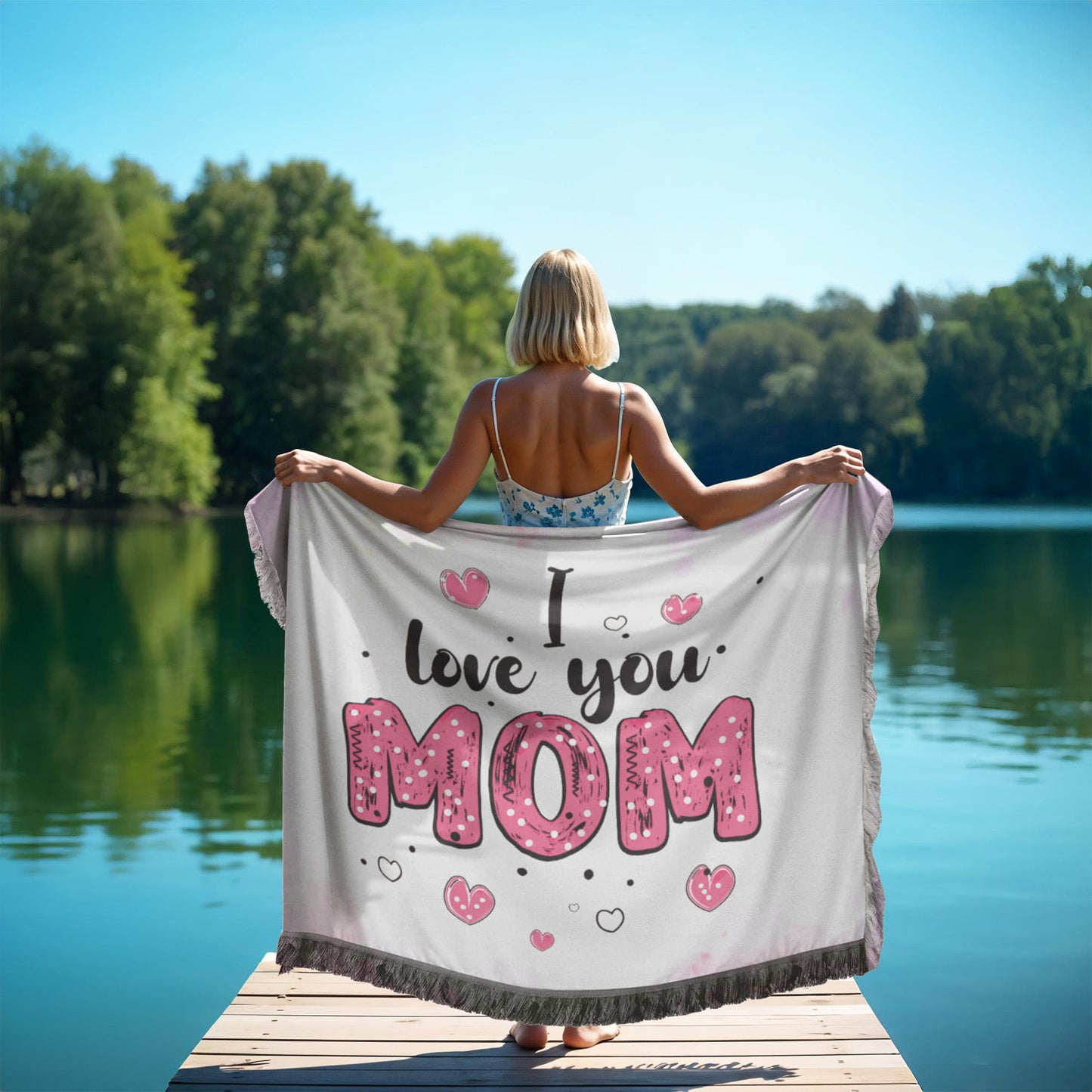 Mom - I love you - Printed Woven Blanket