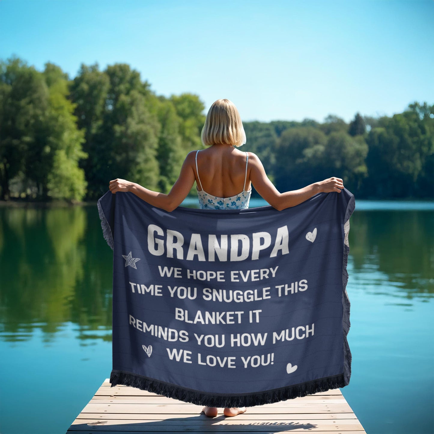 Grandpa - We hope every time - Printed Woven Blanket