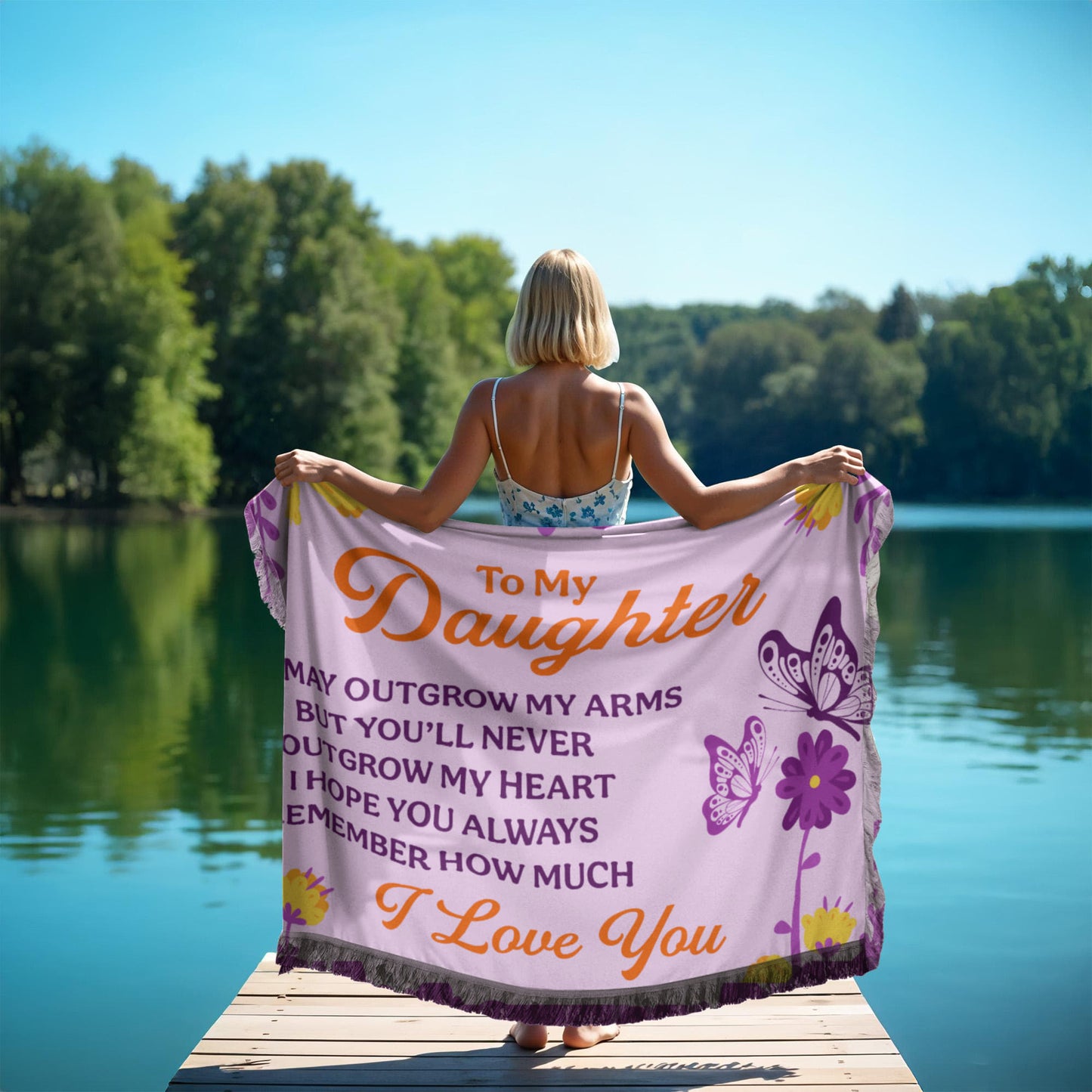 Daughter - You may out grow - Printed Woven Blanket