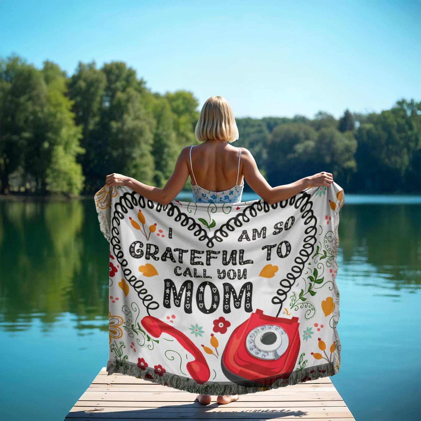 Mom - I am grateful - Printed Woven Blanket