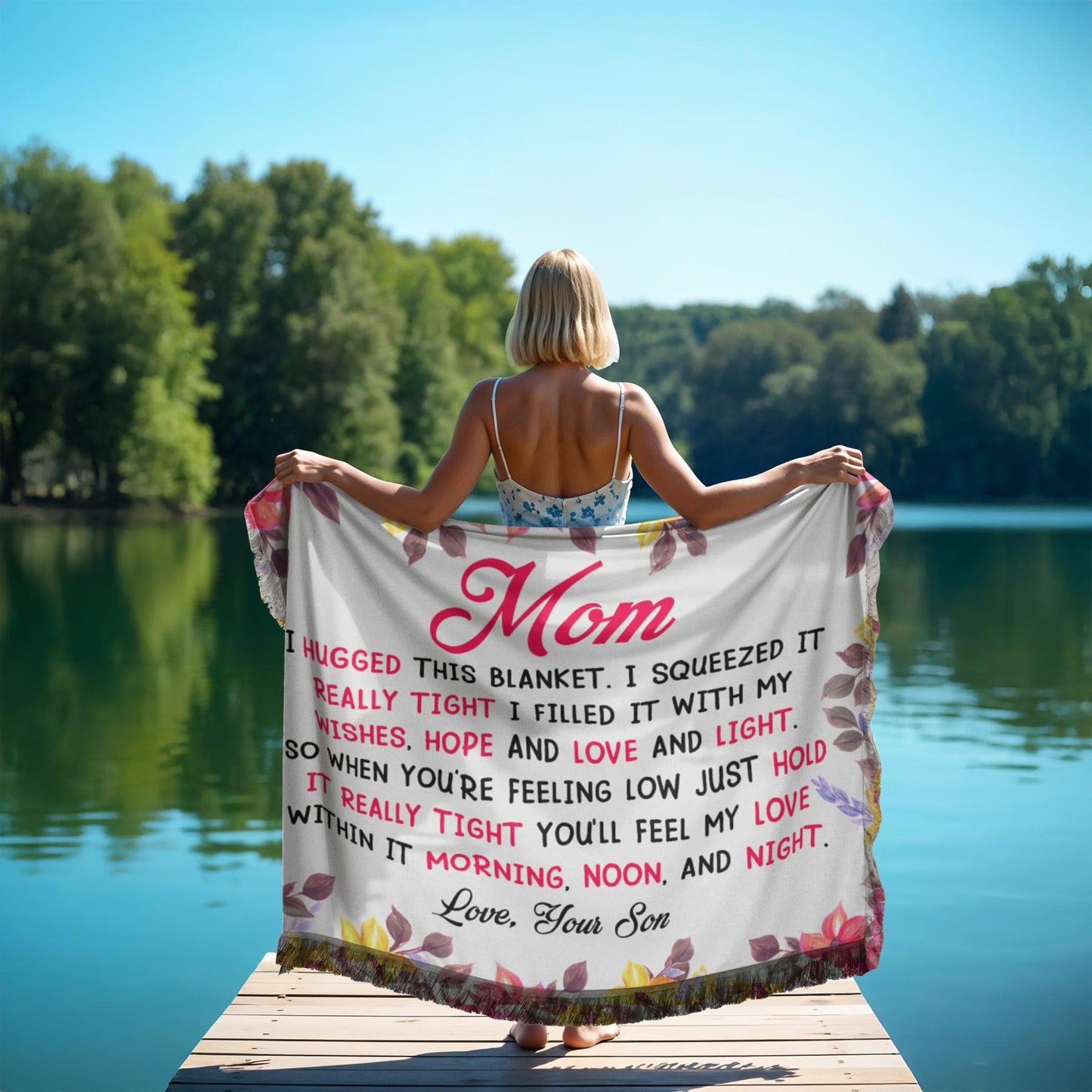 Mom - I hugged - Printed Woven Blanket