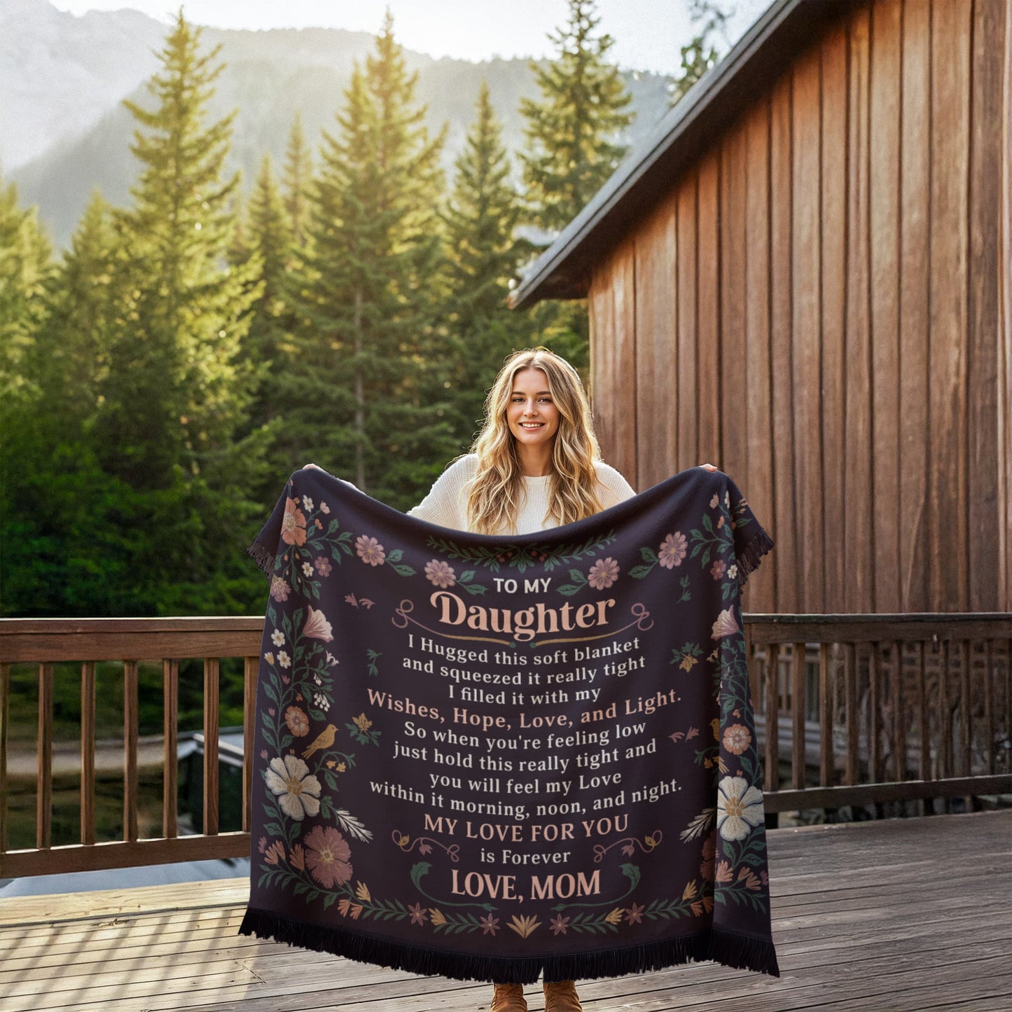 Daughter - I hugged - Printed Woven Blanket