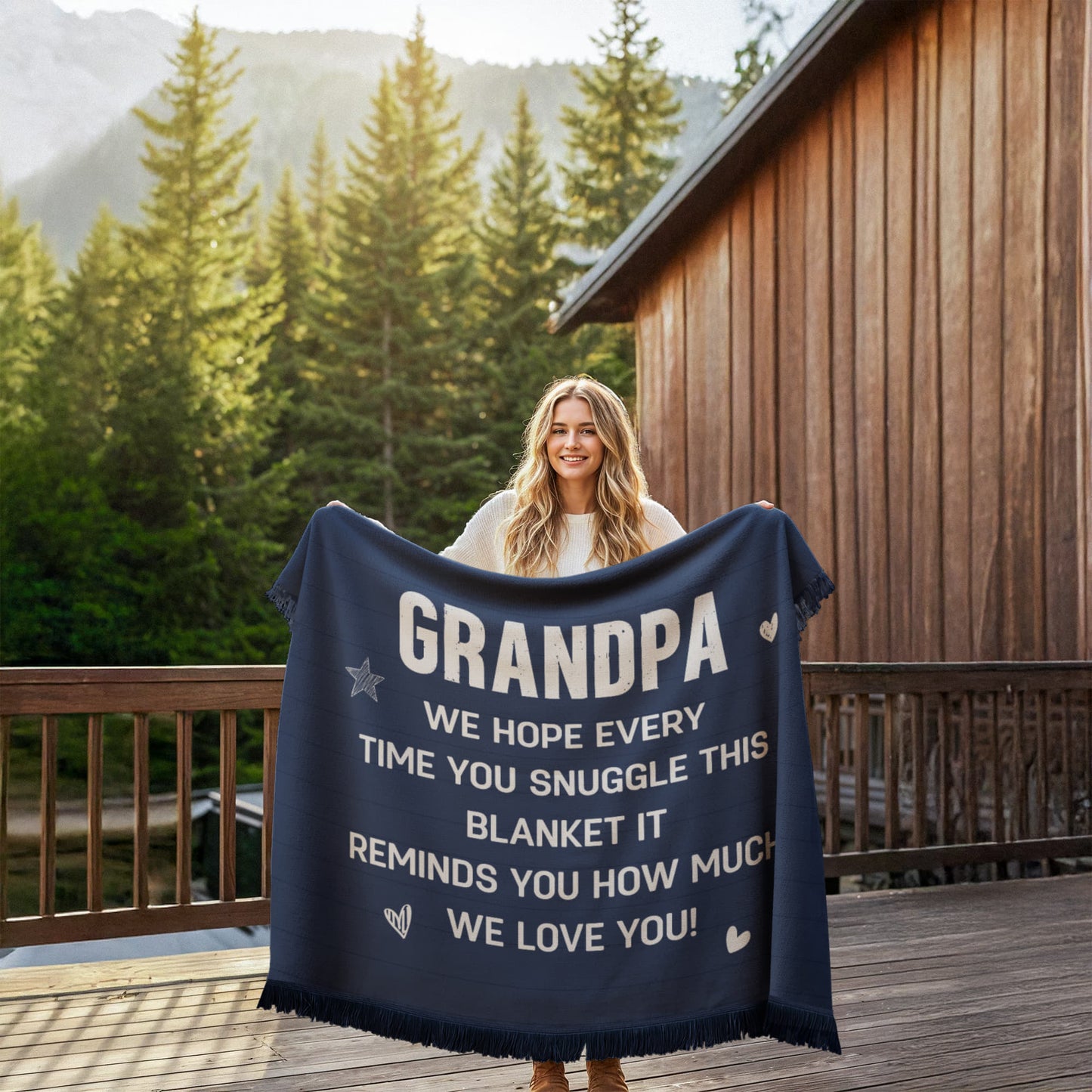 Grandpa - We hope every time - Printed Woven Blanket