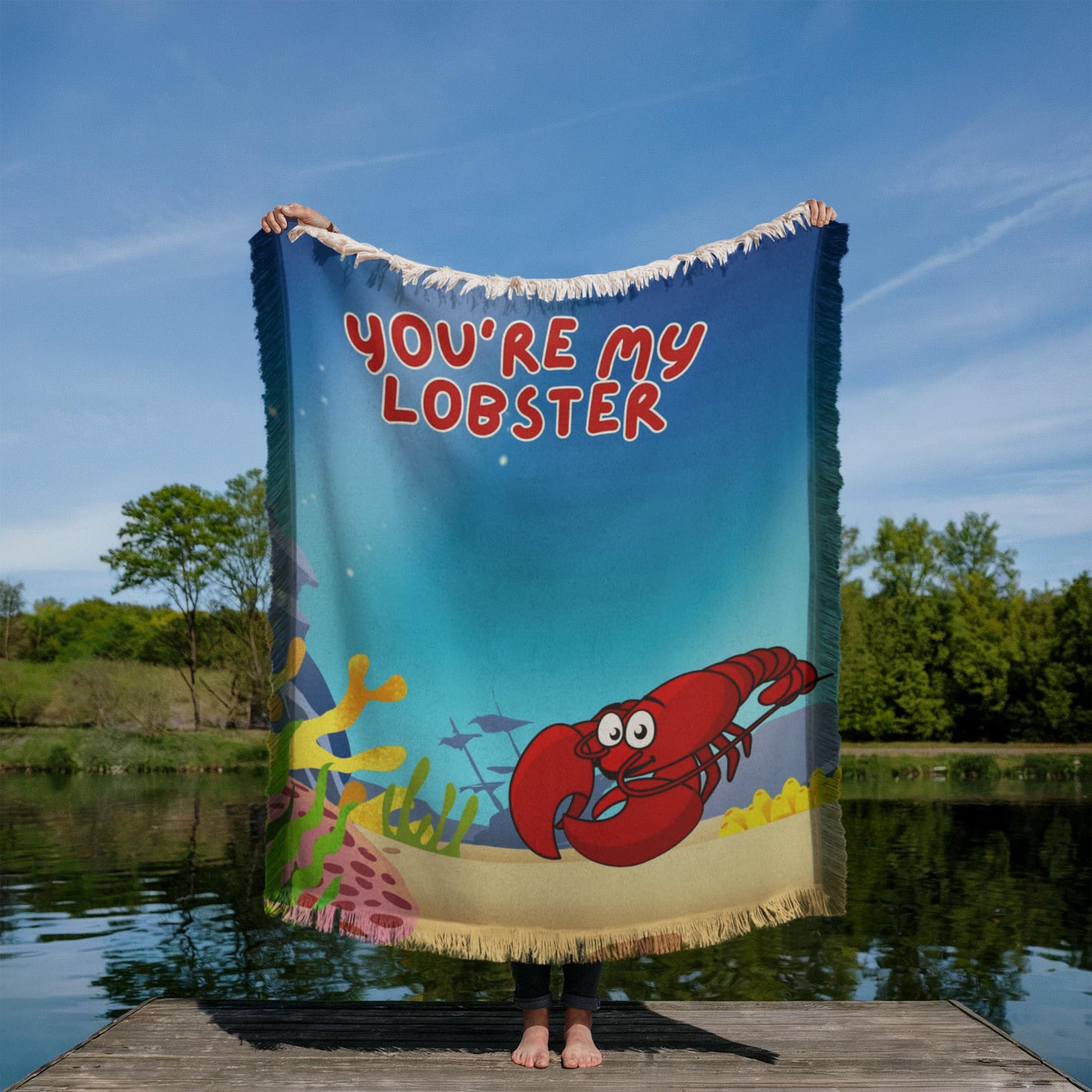 Love - You're my lobster - Printed Woven Blanket