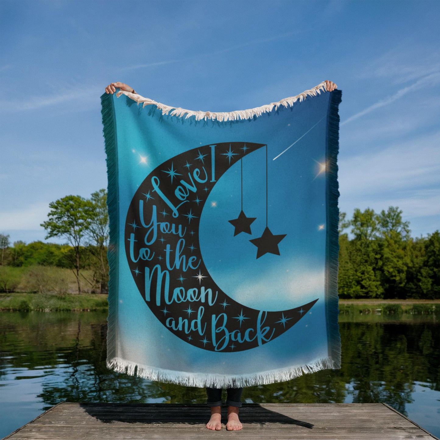 Love - To the moon and back - Printed Woven Blanket