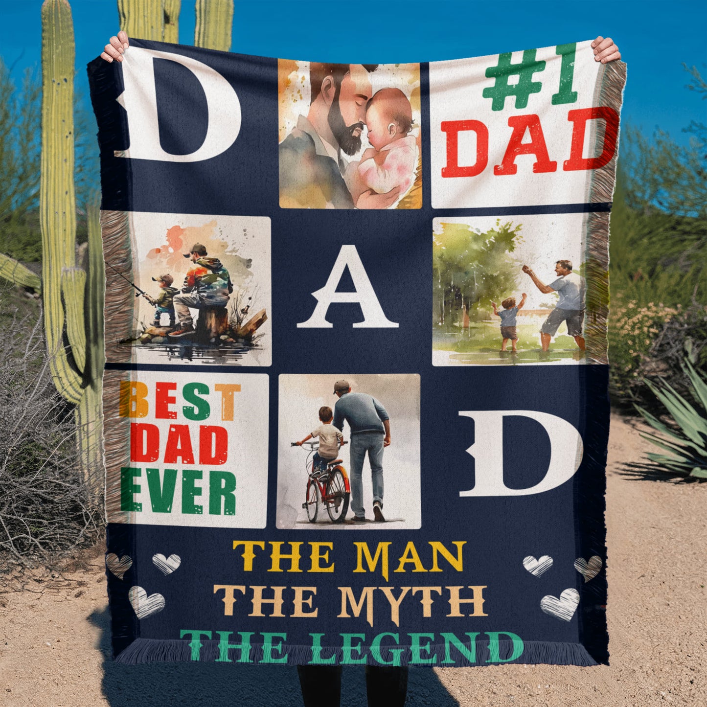Dad - Best Dad ever - Printed Woven Blanket