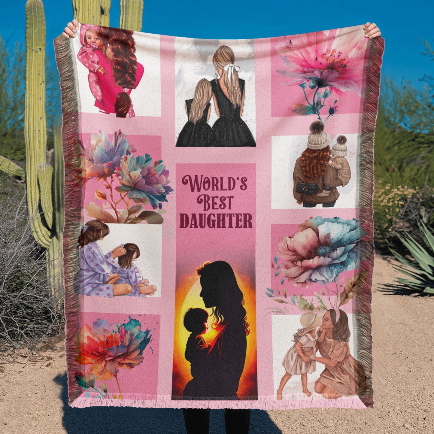 Daughter - Worlds best - Printed Woven Blanket
