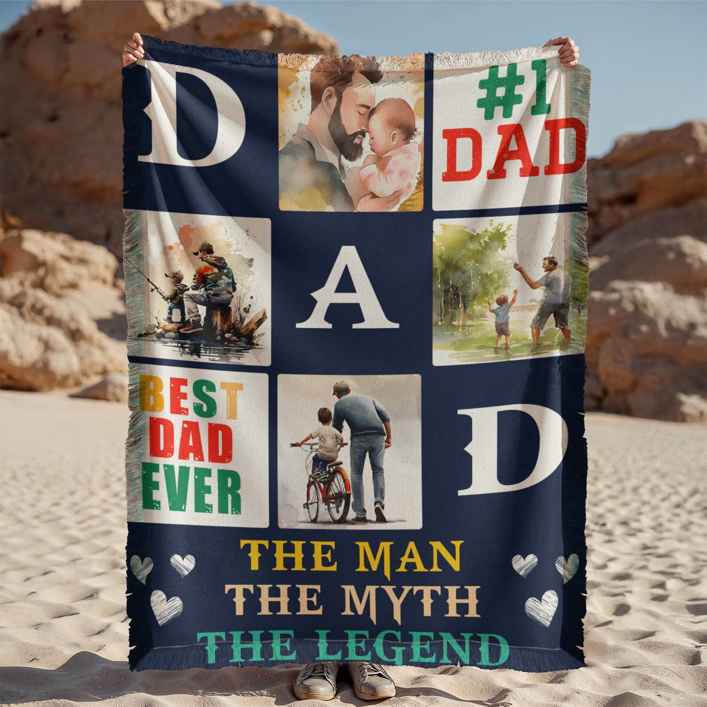 Dad - Best Dad ever - Printed Woven Blanket