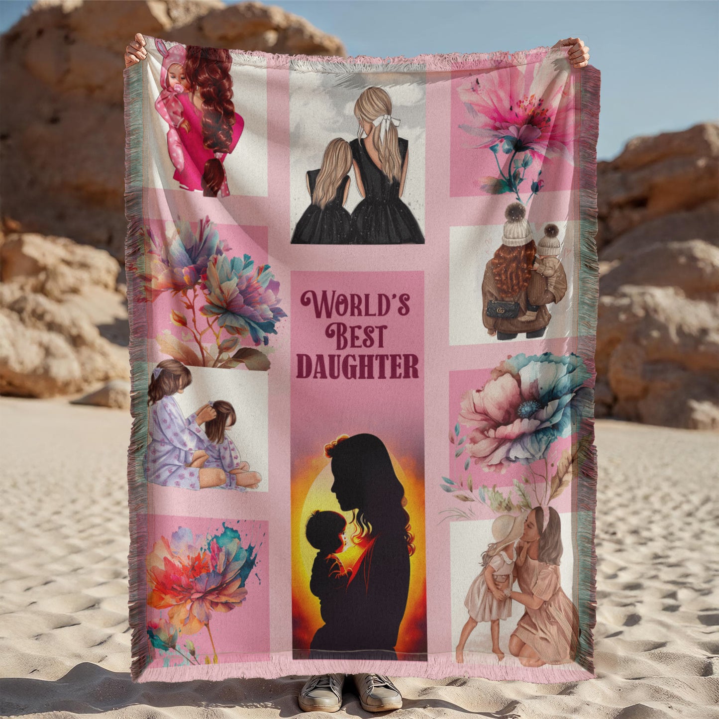 Daughter - Worlds best - Printed Woven Blanket