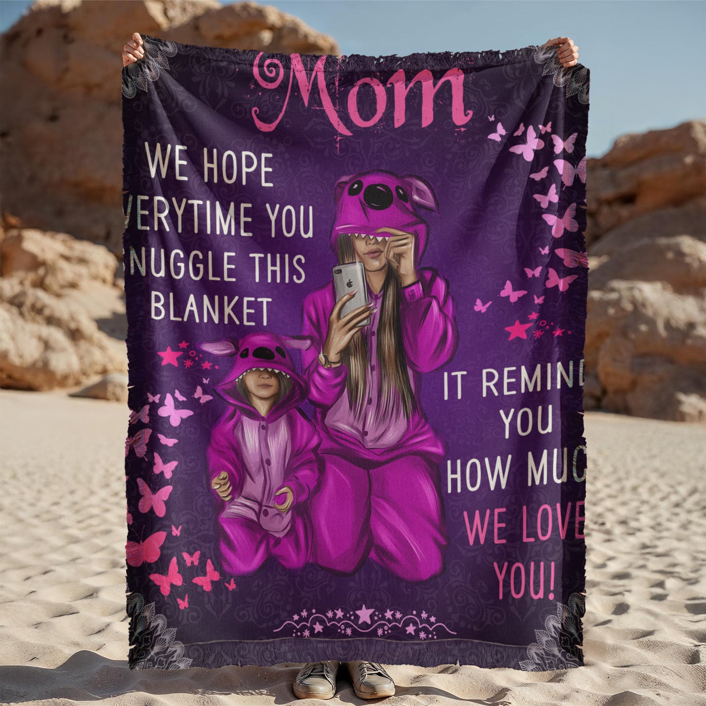 Mom - We hope everytime - Printed Woven Blanket