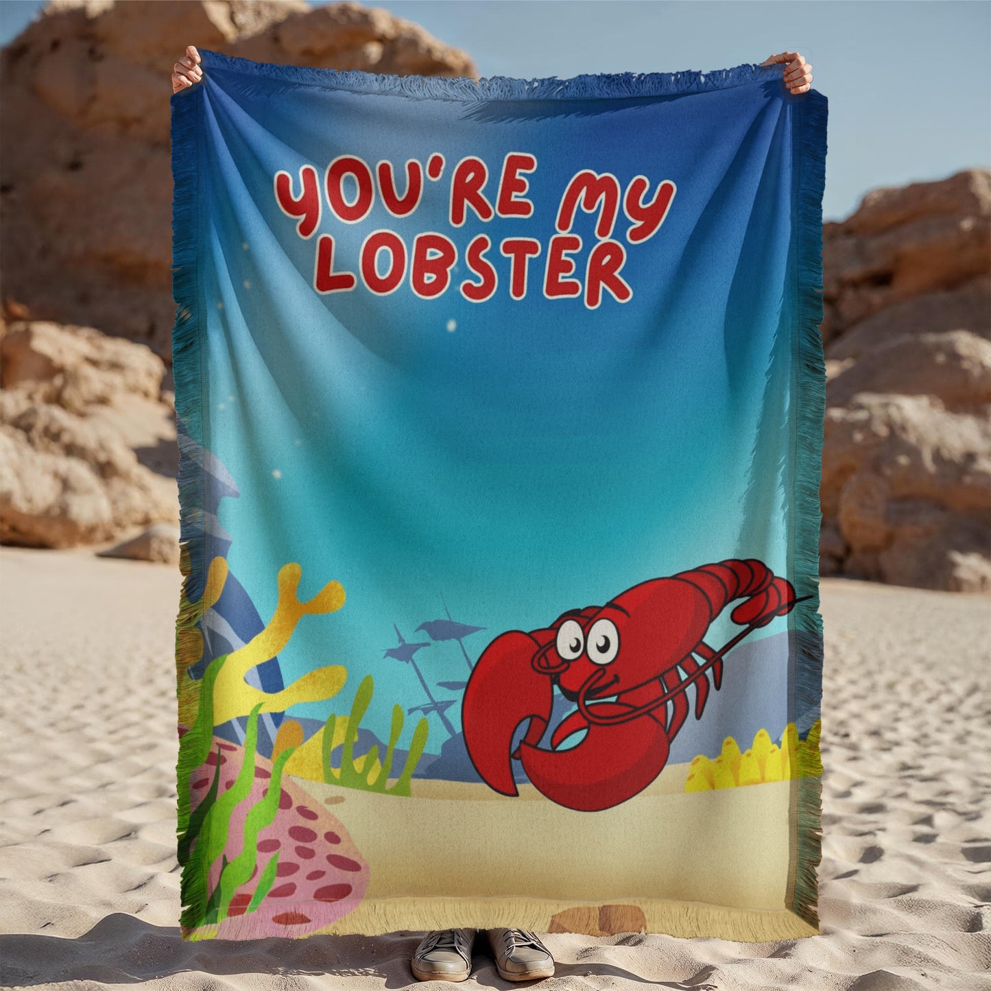 Love - You're my lobster - Printed Woven Blanket