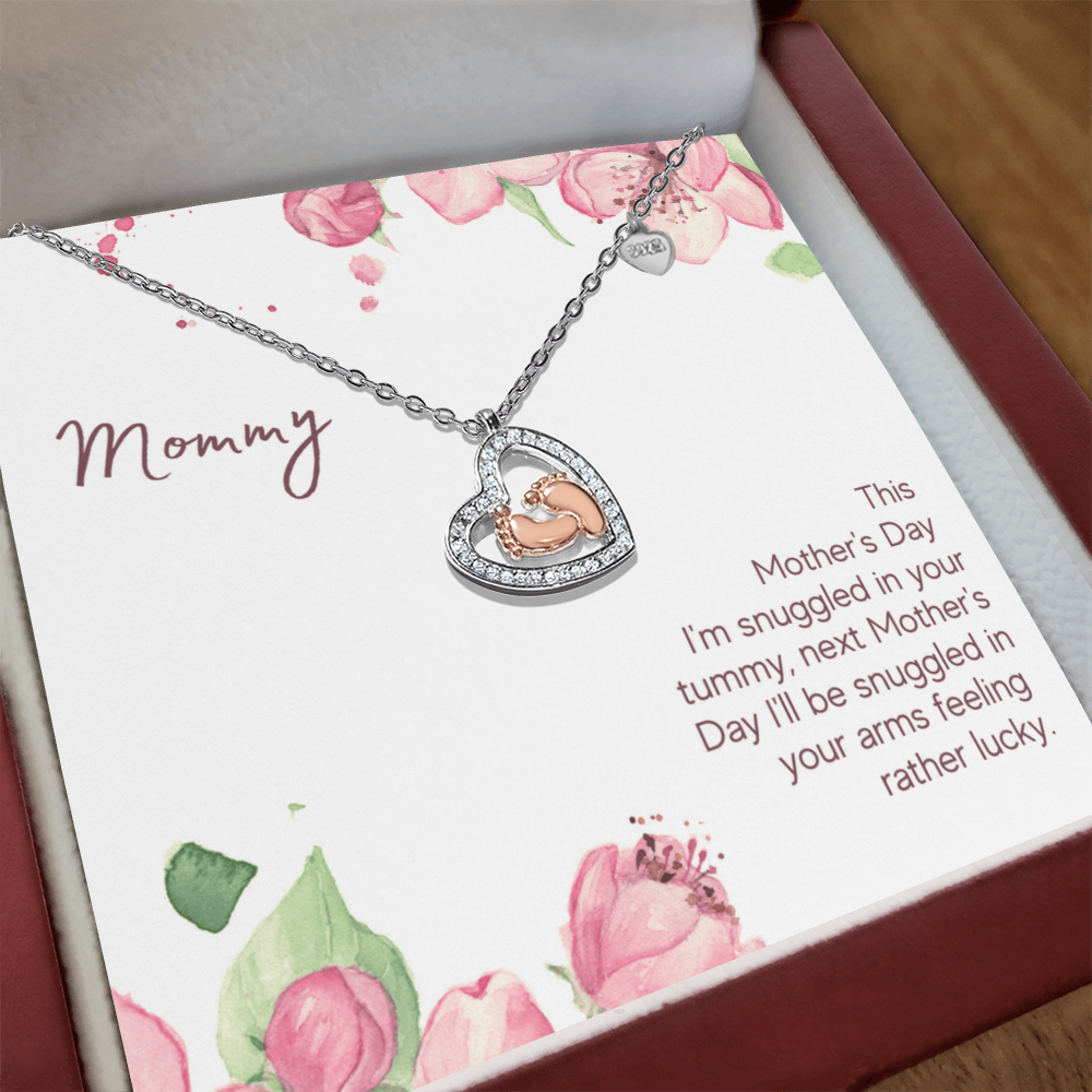 Mother's Day - This Mother's Day - Baby Feet Heart Necklace