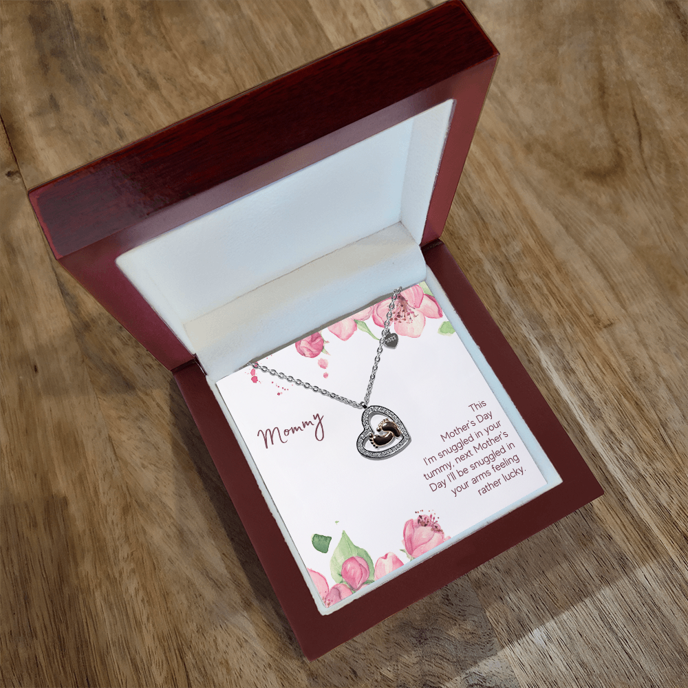 Mother's Day - This Mother's Day - Baby Feet Heart Necklace