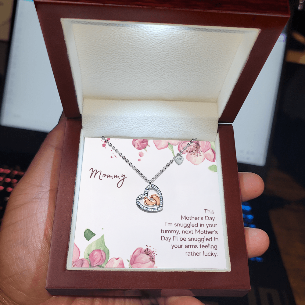 Mother's Day - This Mother's Day - Baby Feet Heart Necklace