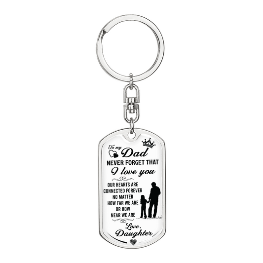 Dad - Never forget - Dog Tag Keychain