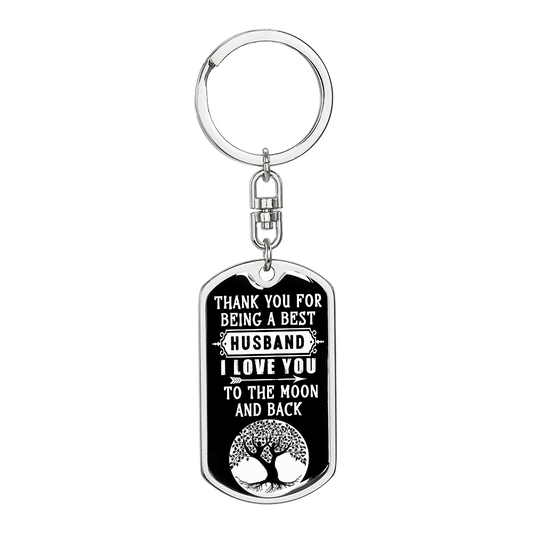 Husband - Best husband - Dog Tag Keychain
