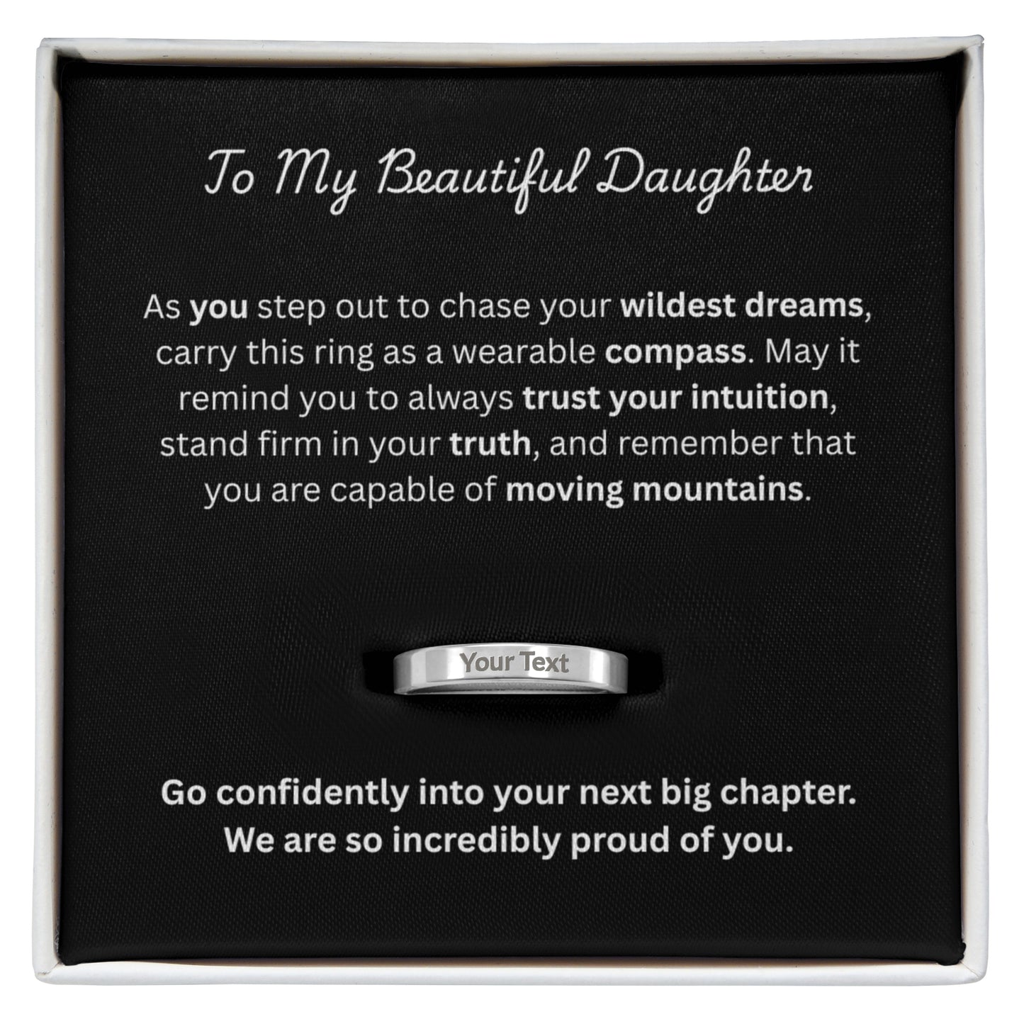 The "True North Compass" Graduation Ring for Daughter