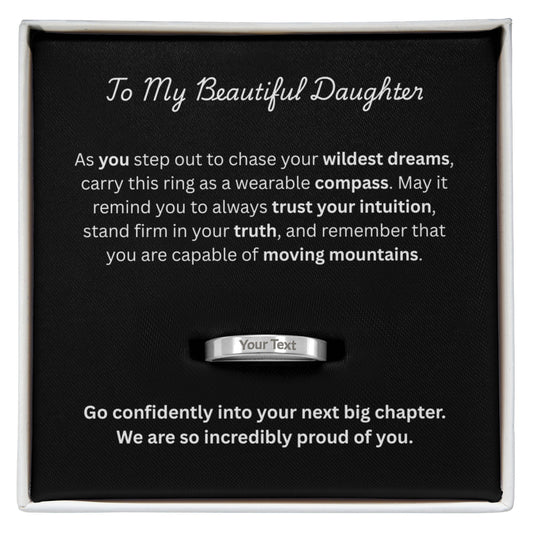 The "True North Compass" Graduation Ring for Daughter