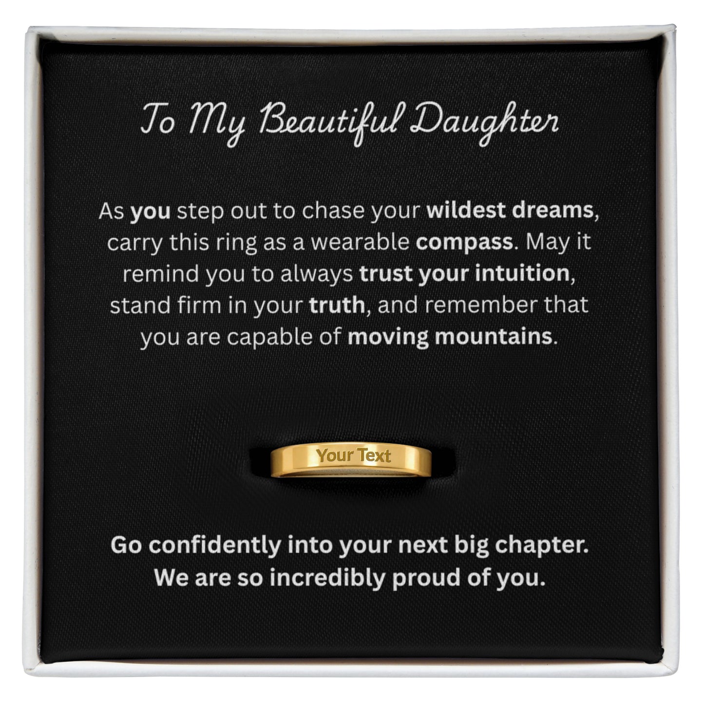 The "True North Compass" Graduation Ring for Daughter