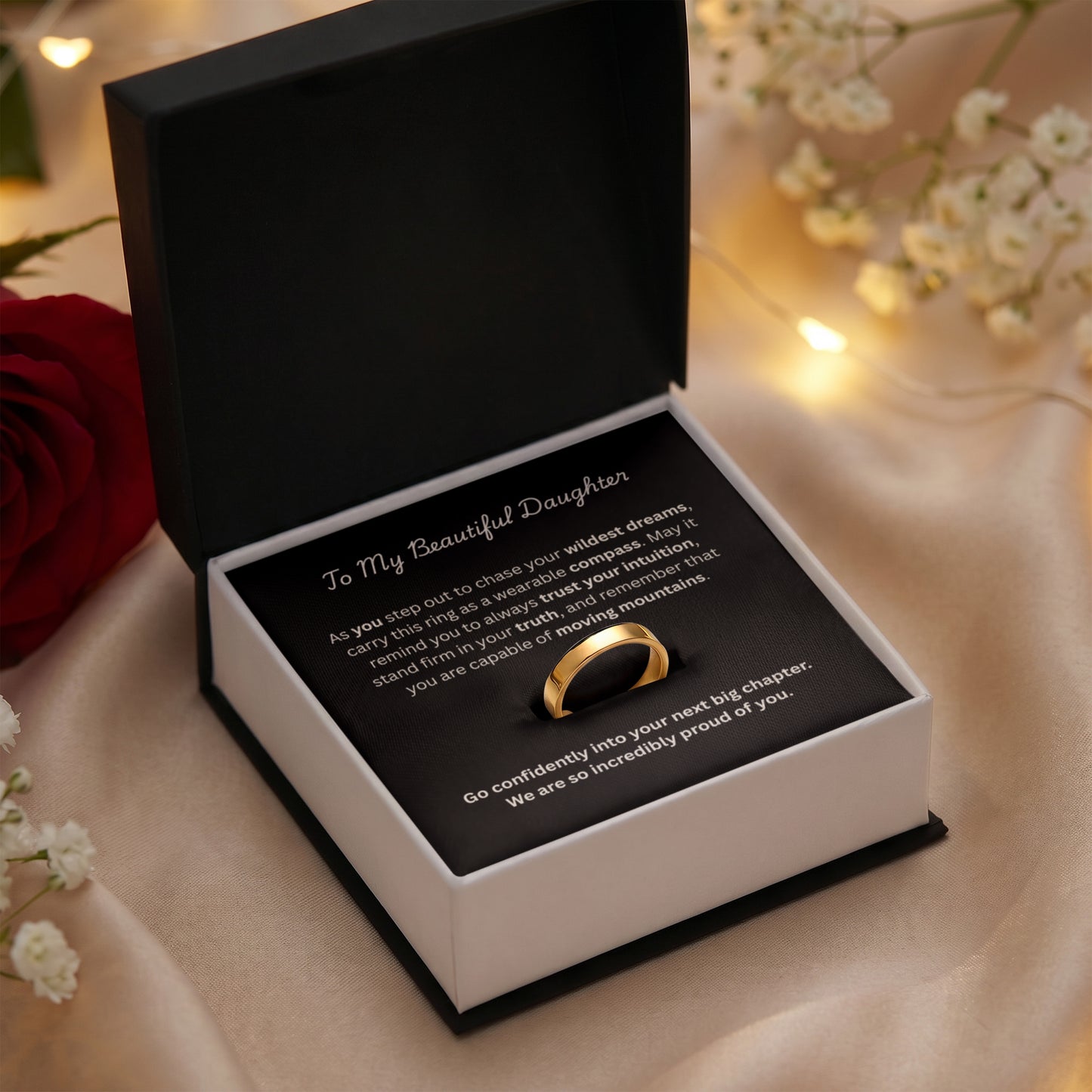 The "True North Compass" Graduation Ring for Daughter