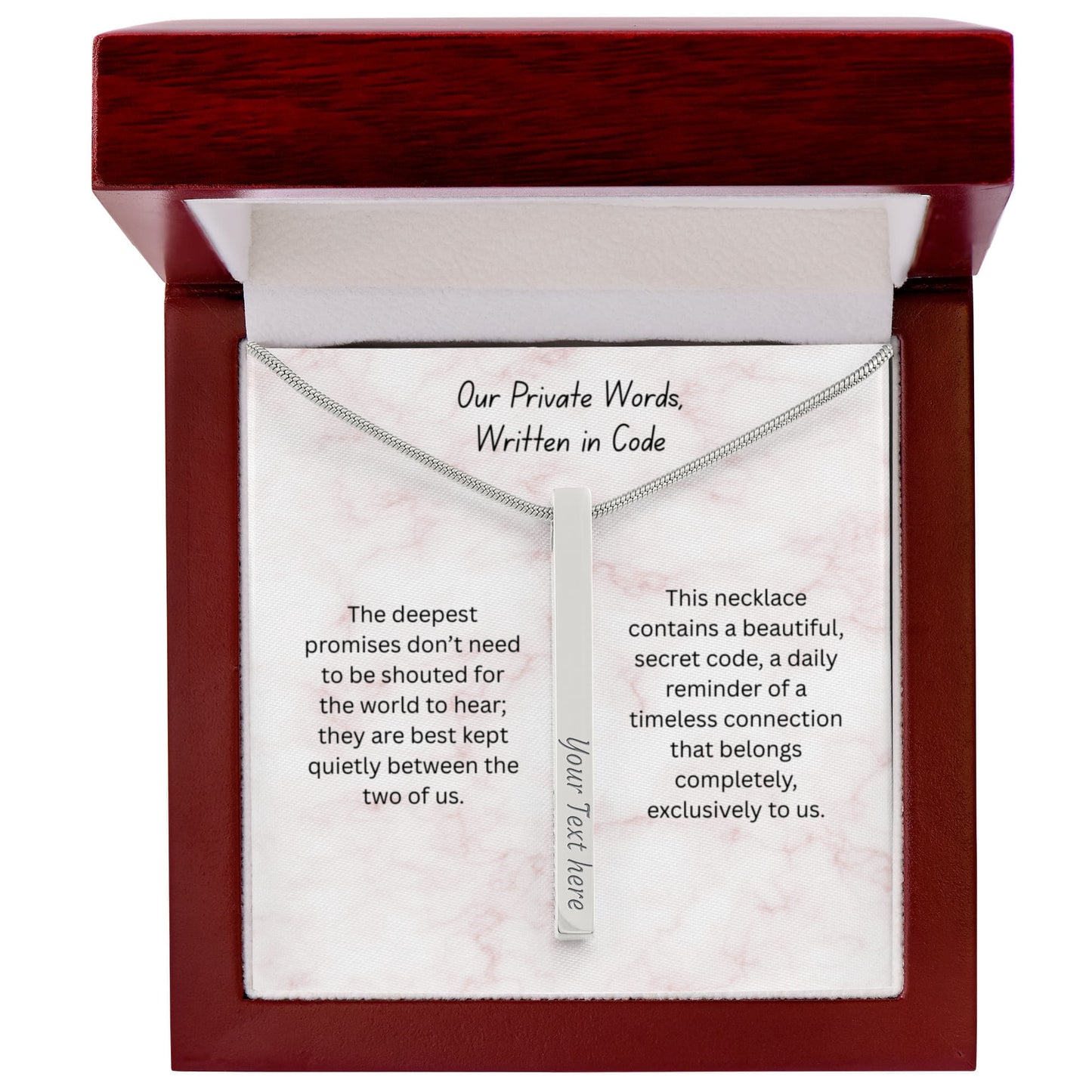 The "Secret Code Acronym" Custom 4-Sided Romantic Necklace