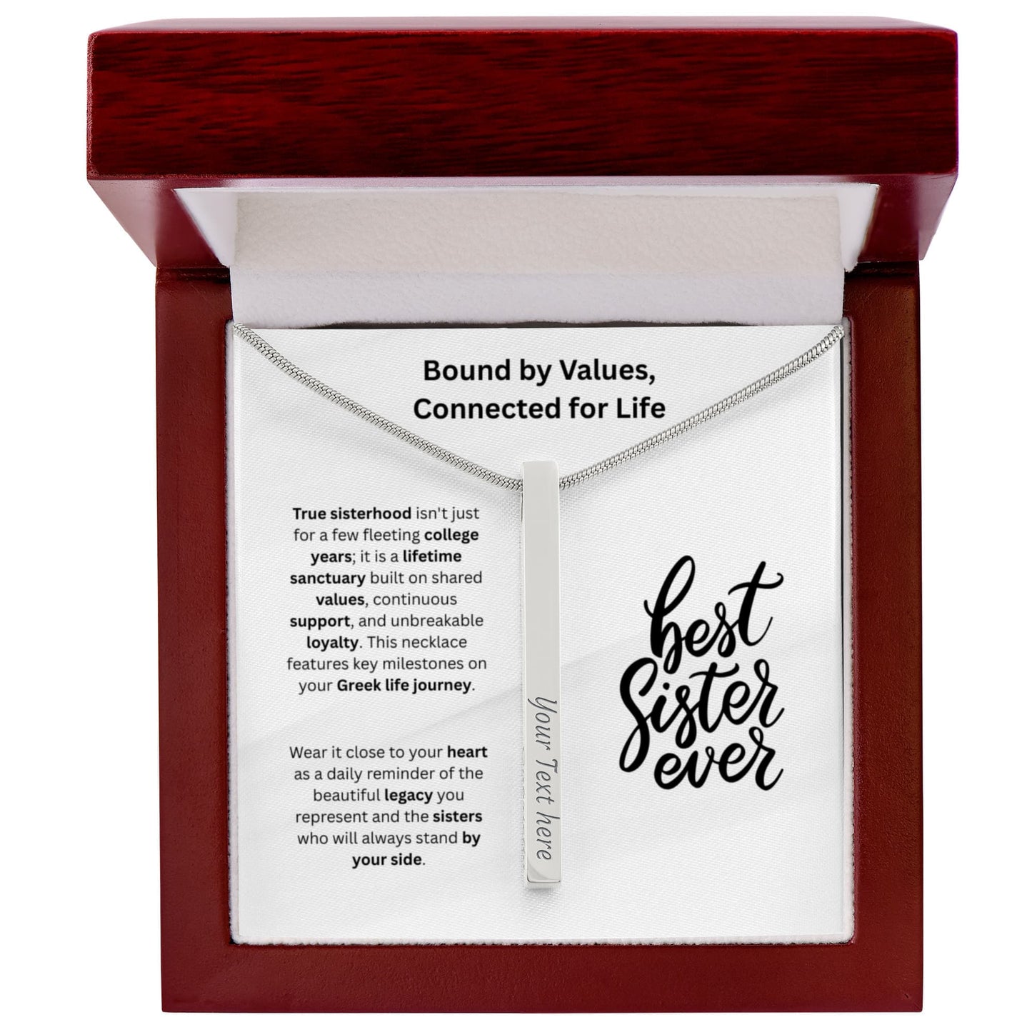 The "Sorority Sisterhood" Custom 4-Sided Greek Life Necklace