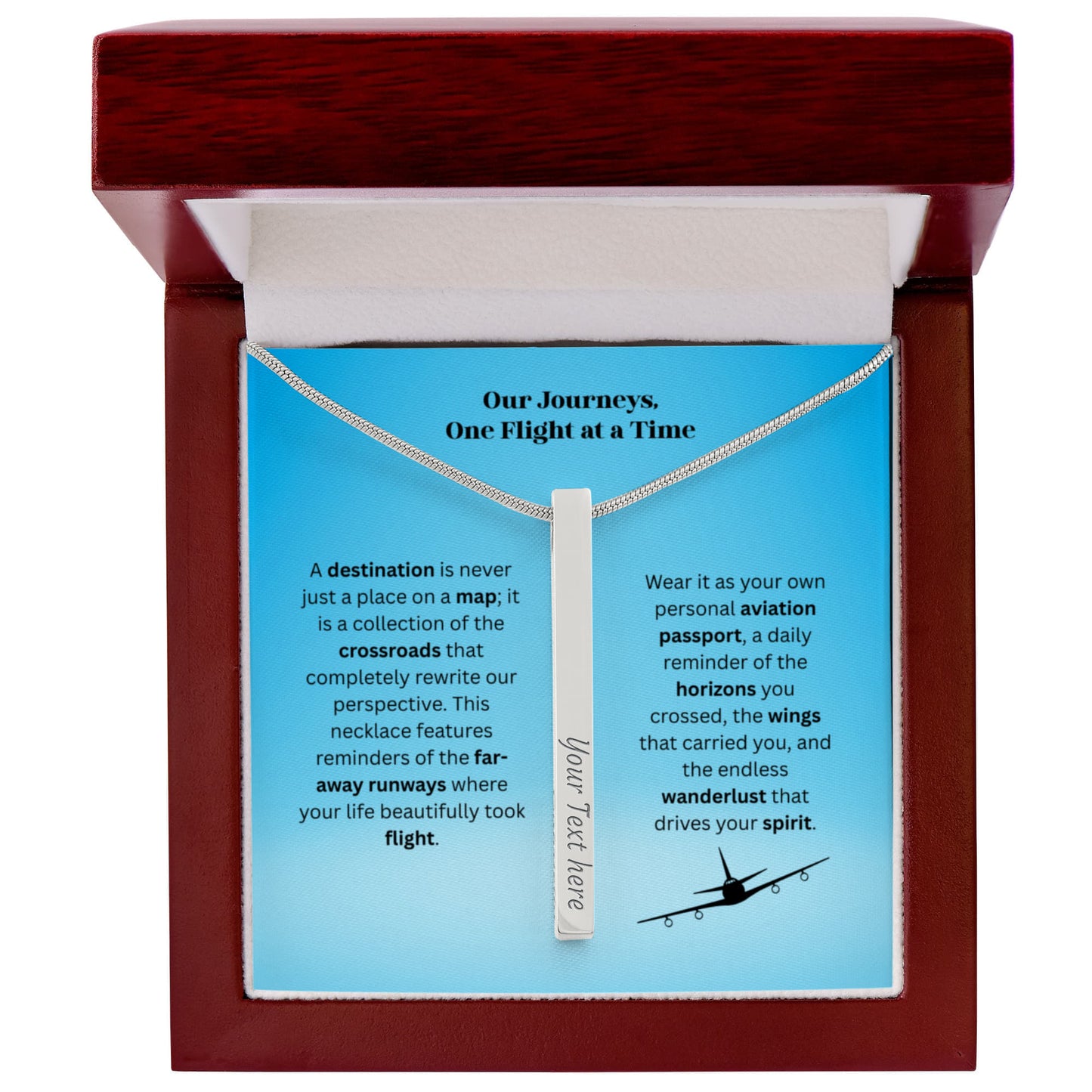 The "Airport IATA Code" Custom 4-Sided Flight Attendant Necklace