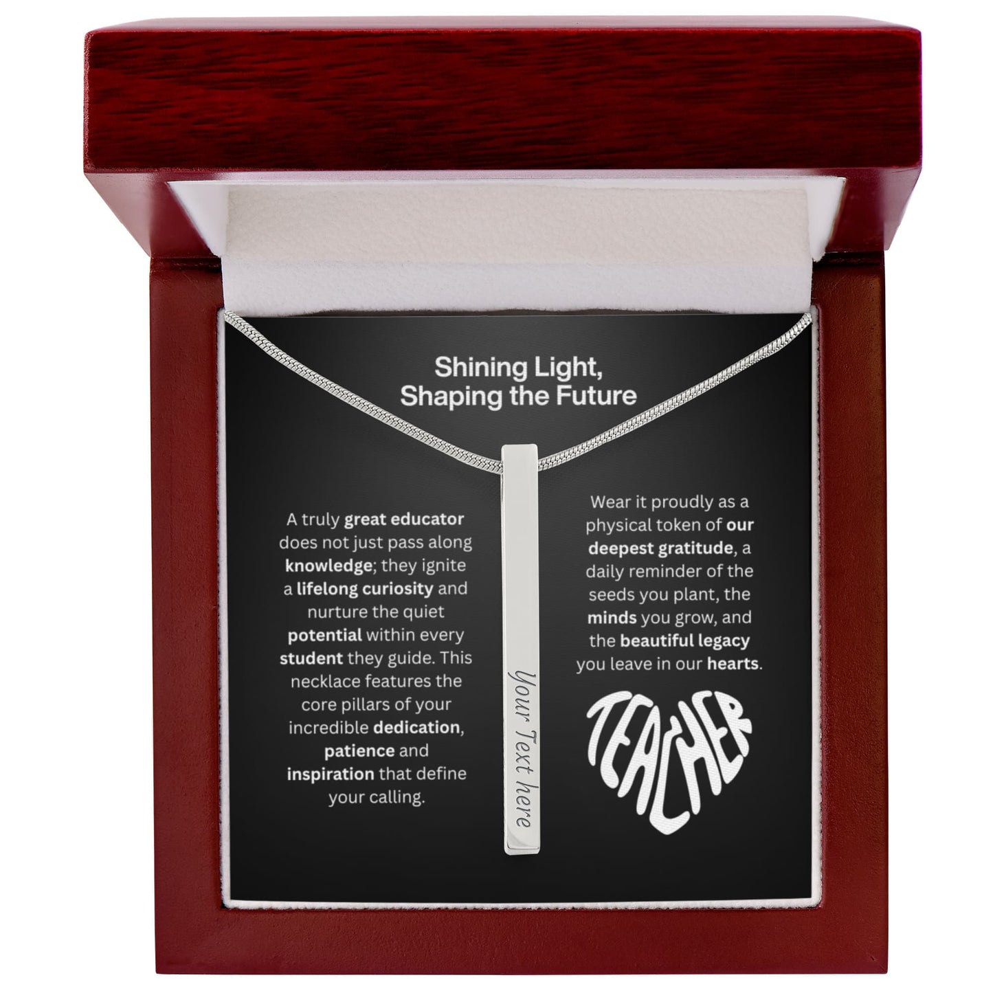 The "Teacher Appreciation" Personalized Vertical Stick Necklace