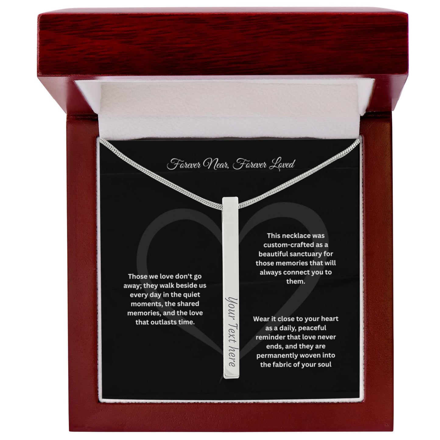 The "Always In My Heart" Memorial Vertical Bar Necklace