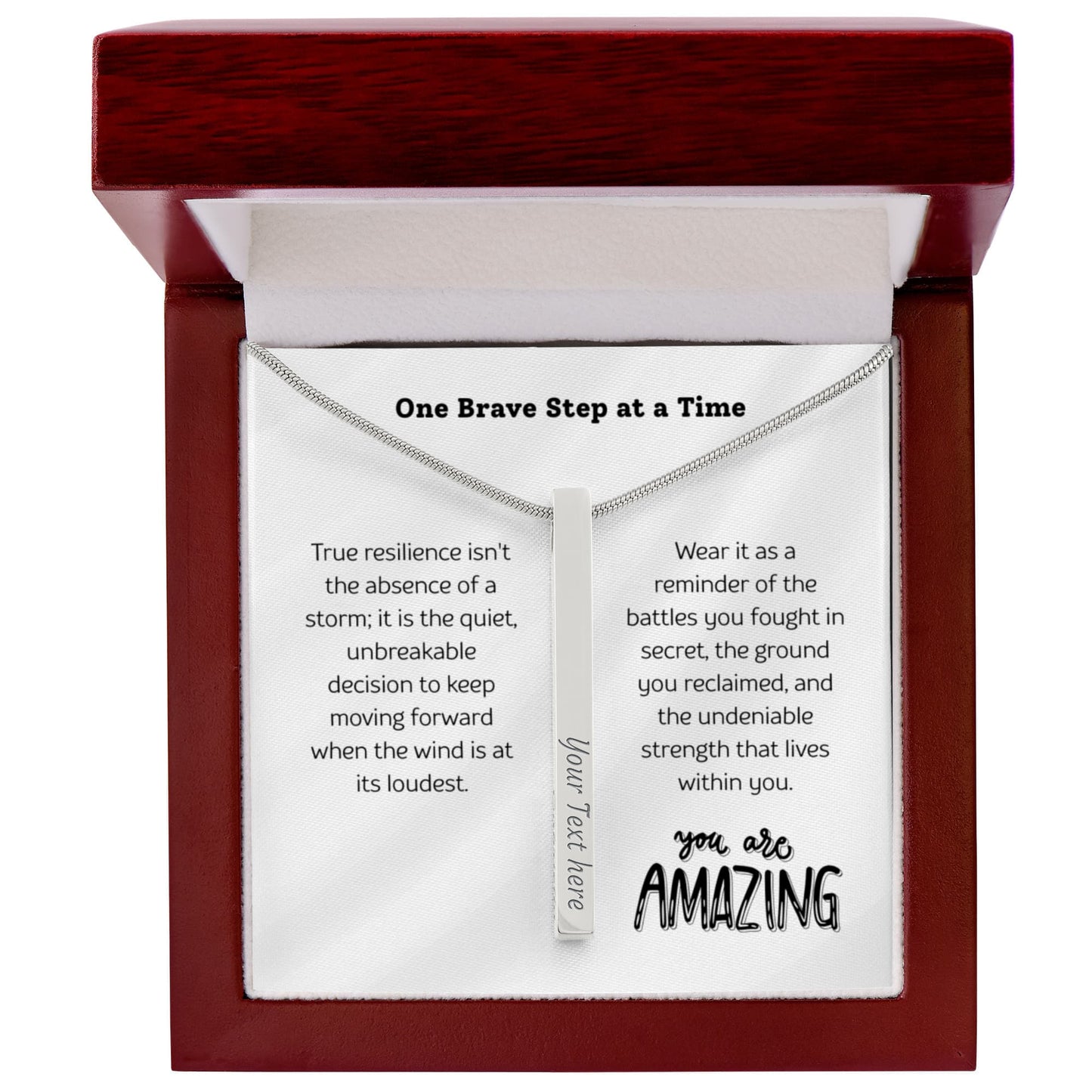 The "Recovery & Strength" Personalized Vertical Bar Necklace