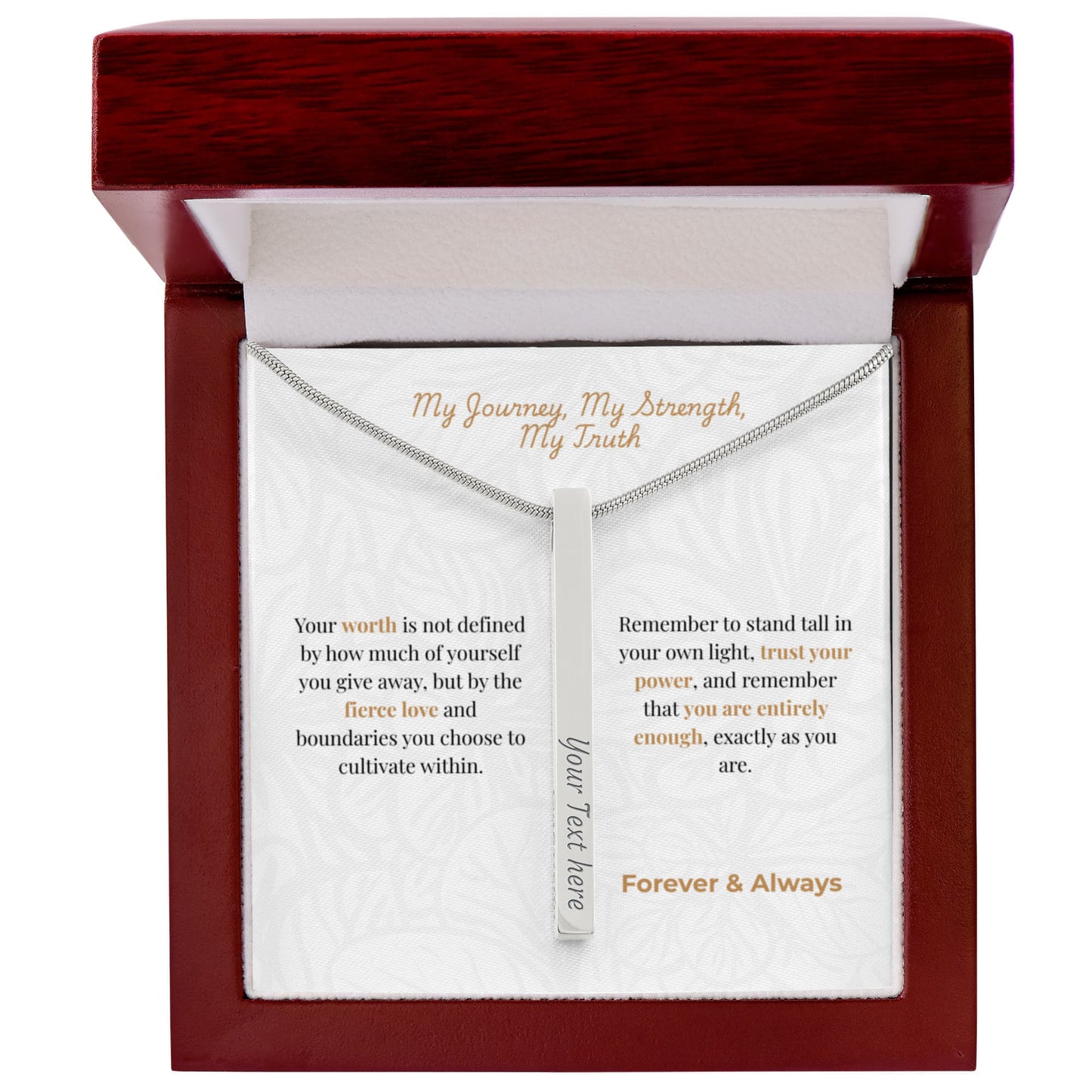 The "Self-Love Manifesto" Personalized Vertical Bar Necklace