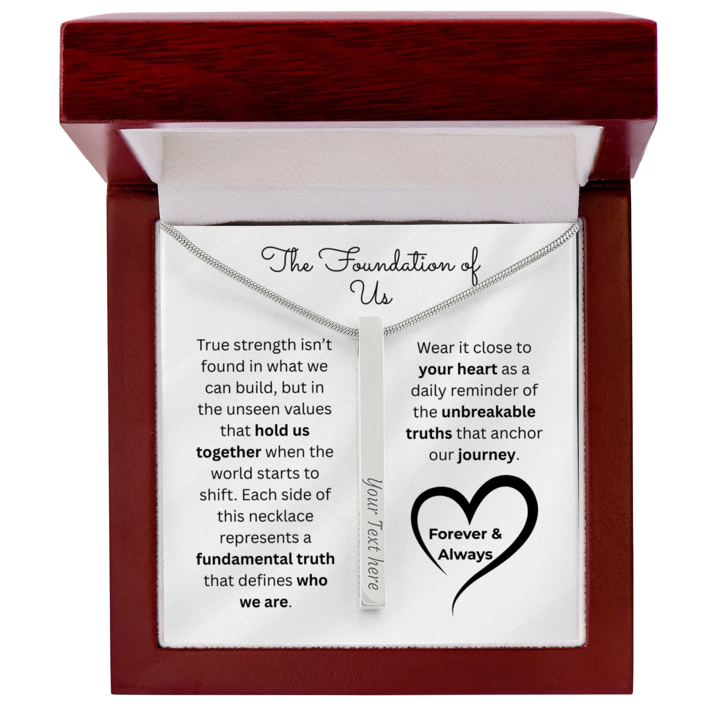 The "Four Pillars Vow" Personalized Vertical Stick Necklace