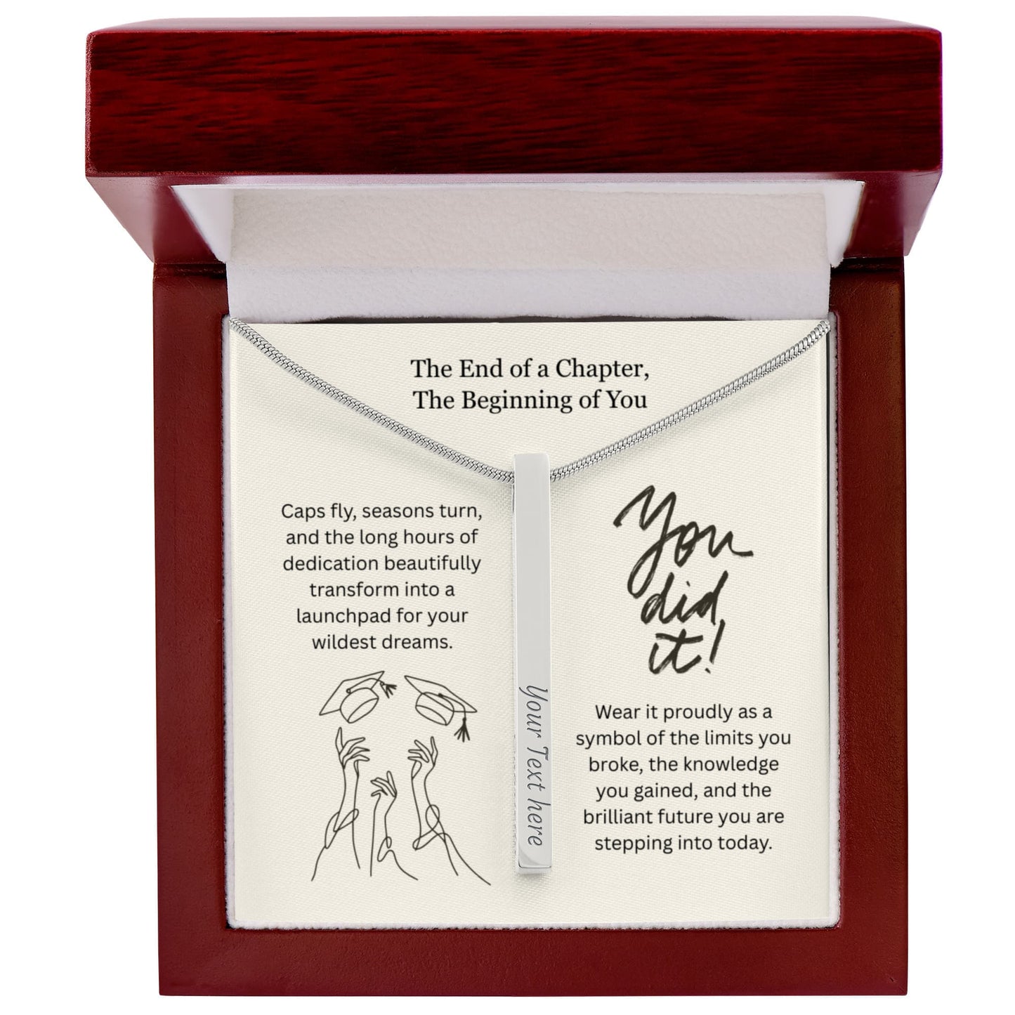 The "Graduation Milestone" Personalized Vertical Stick Necklace
