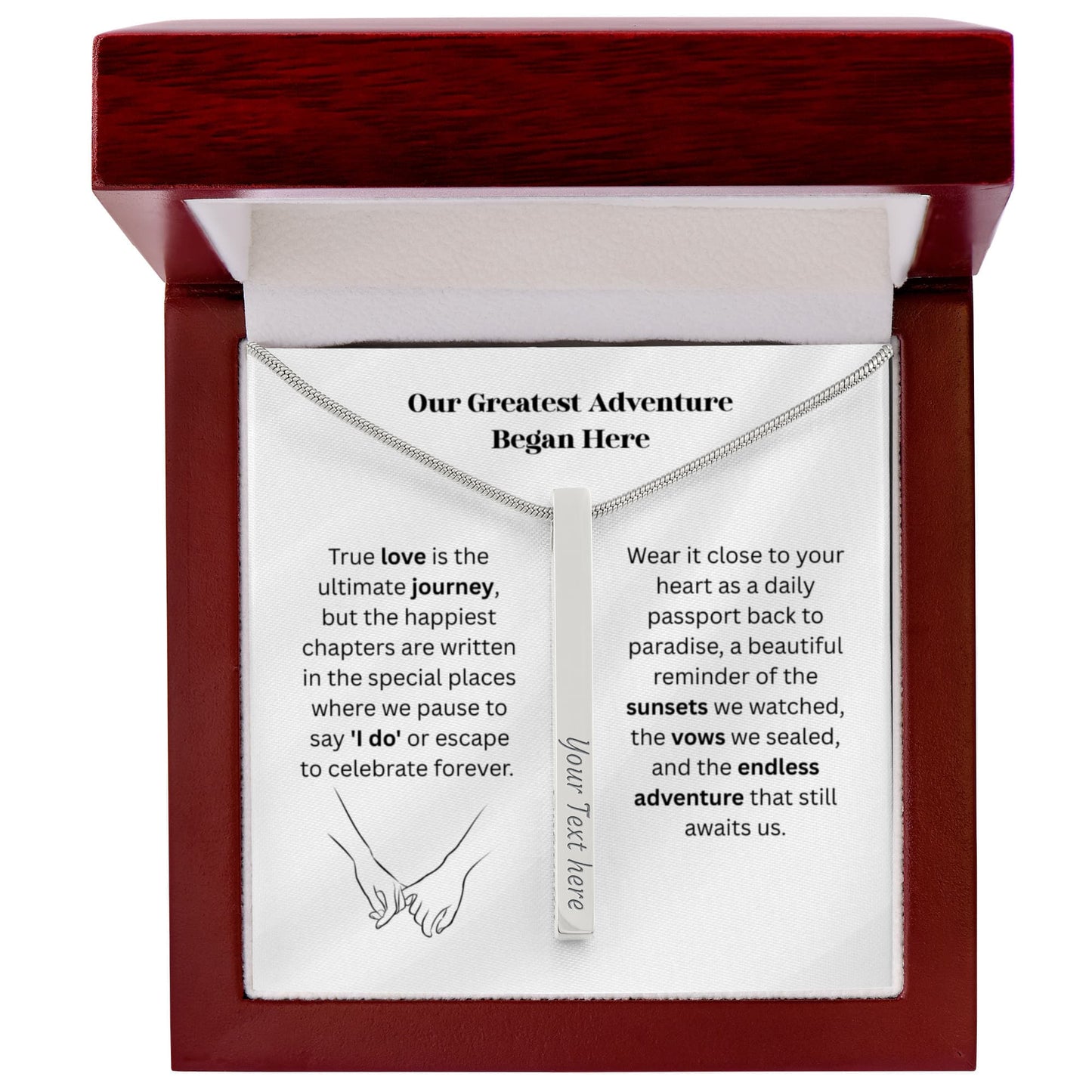 The "Destination Wedding" Custom 4-Sided Honeymoon Keepsake